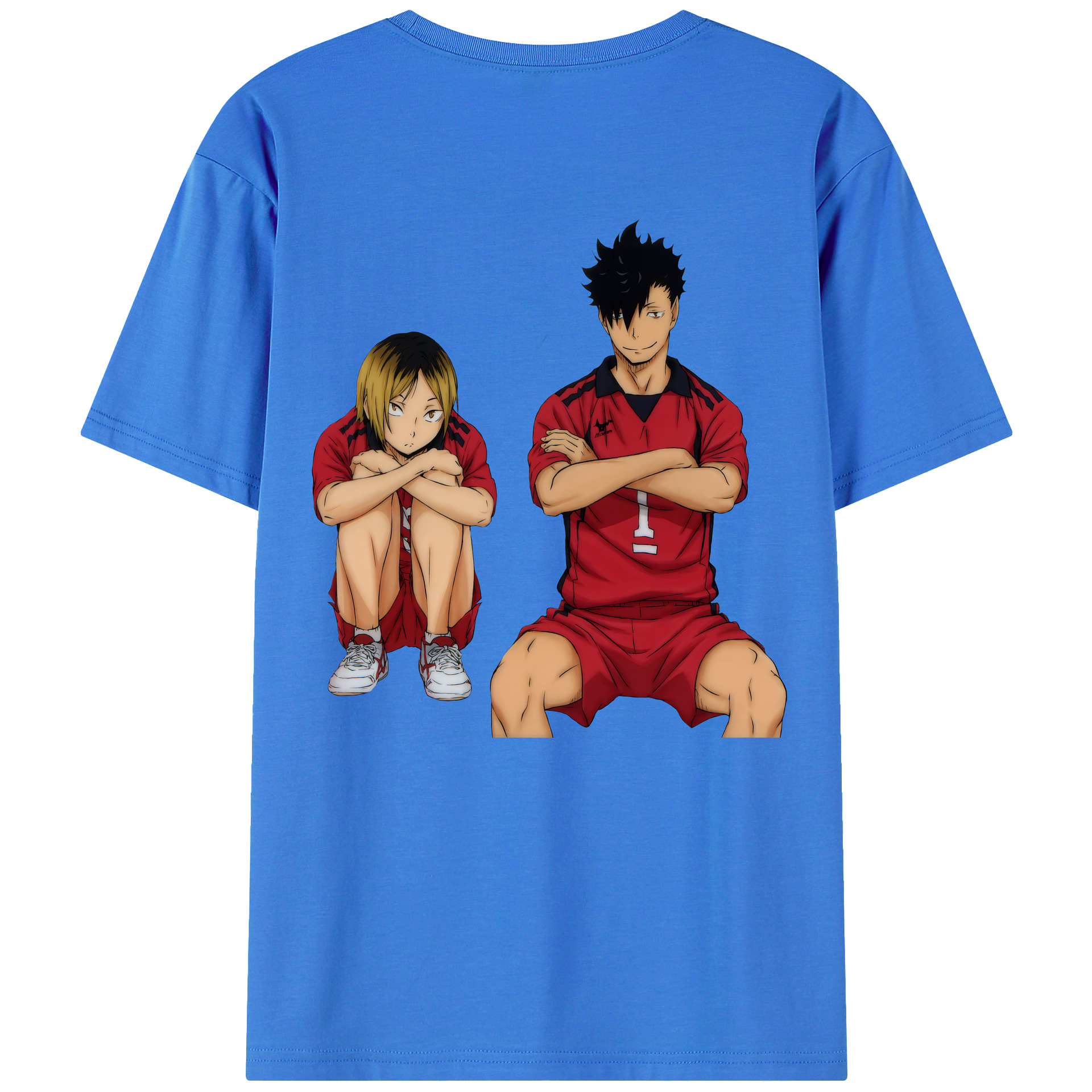 （画像用） ハイキュー!! Haikyu!! 綿100％ メンズ半袖Tシャツ（バックプリント） 通気性
