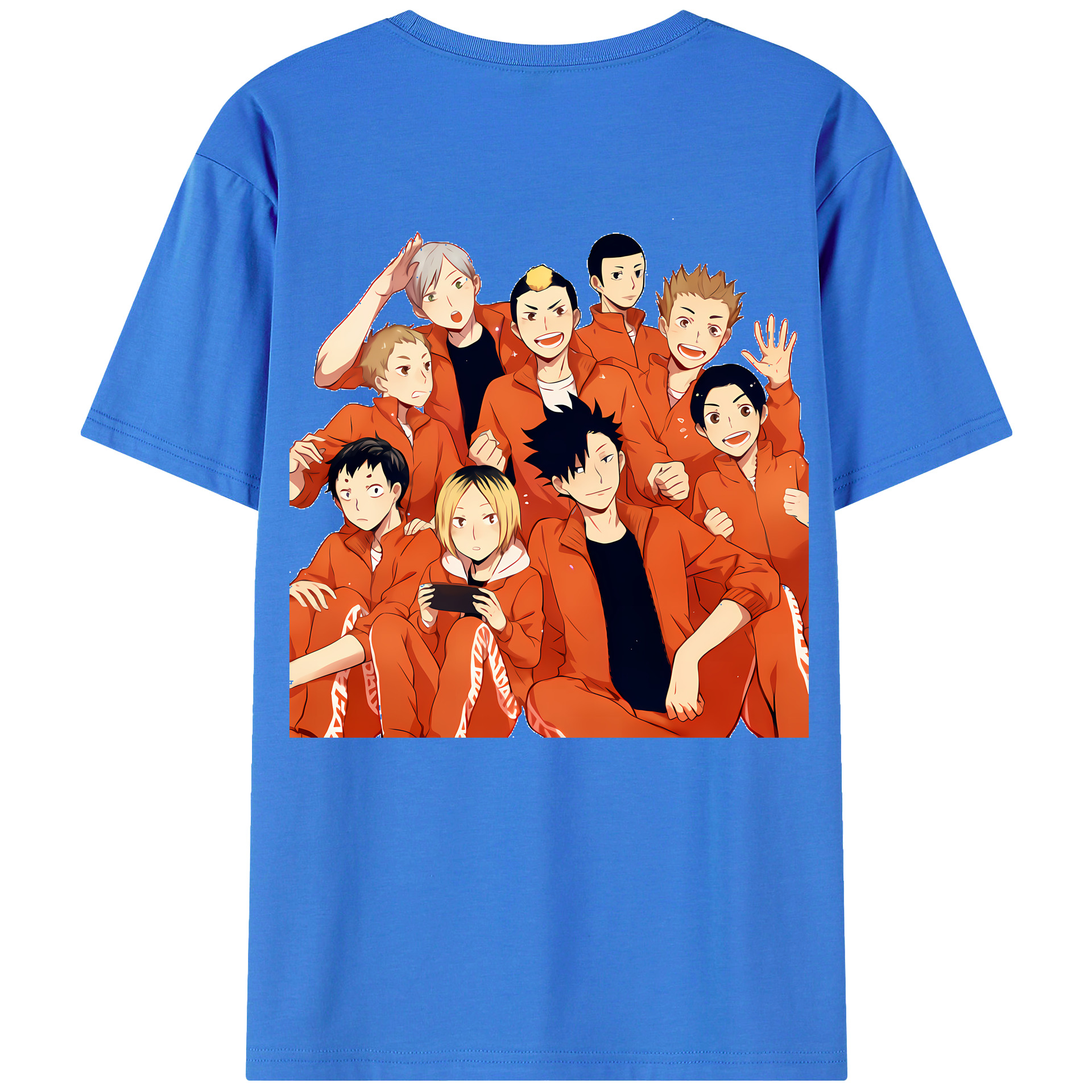 （画像用） ハイキュー!! Haikyu!! 綿100％ メンズ半袖Tシャツ（バックプリント） 通気性
