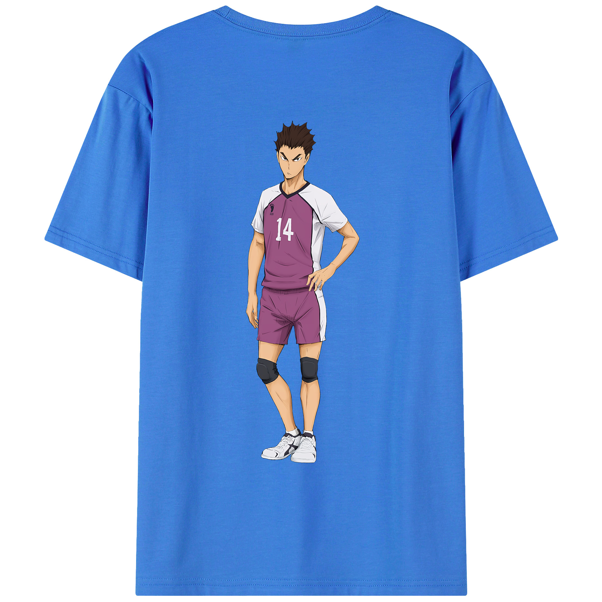 （画像用） ハイキュー!! Haikyu!! 綿100％ メンズ半袖Tシャツ（バックプリント） 通気性