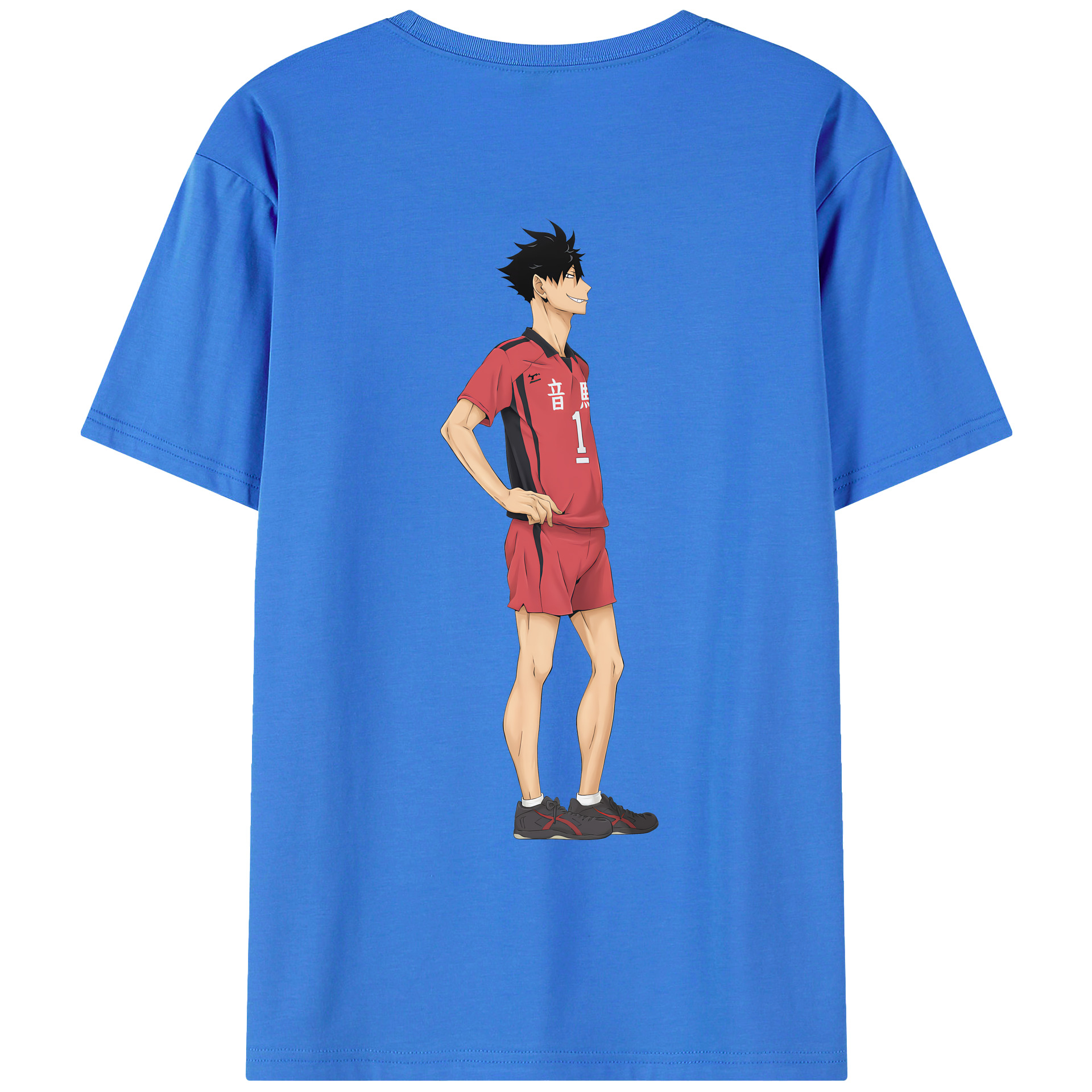 （画像用） ハイキュー!! Haikyu!! 綿100％ メンズ半袖Tシャツ（バックプリント） 通気性