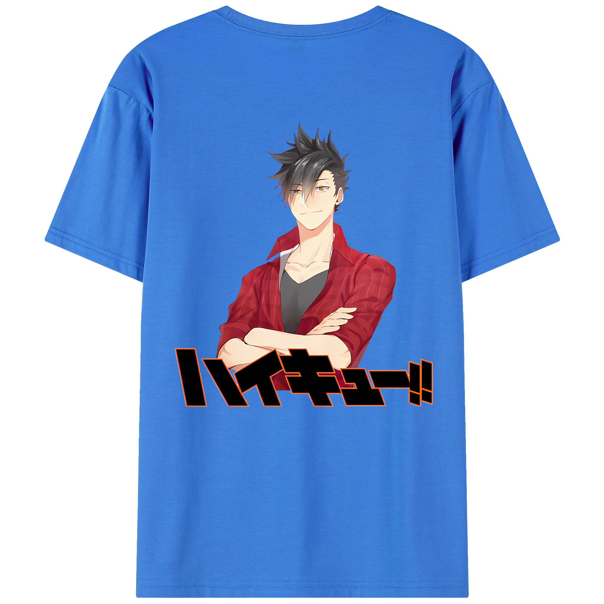 （画像用） ハイキュー!! Haikyu!! 綿100％ メンズ半袖Tシャツ（バックプリント） 通気性