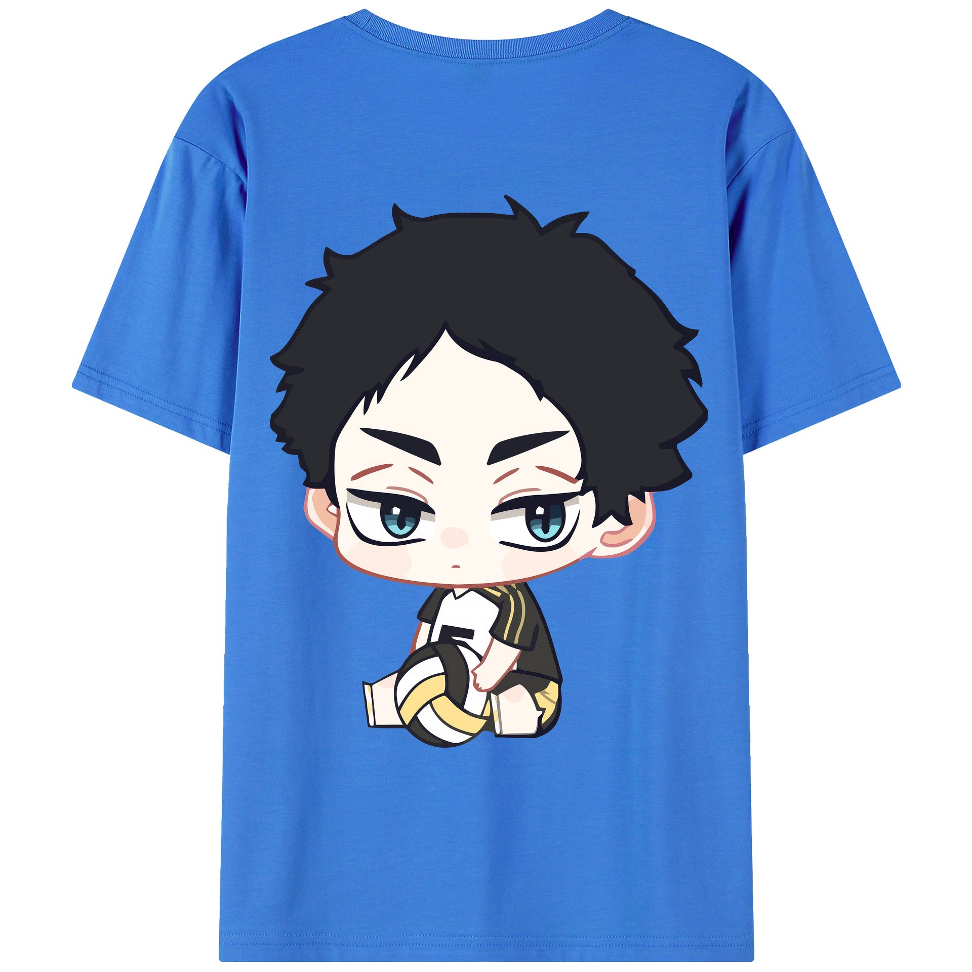 （画像用） ハイキュー!! Haikyu!! 綿100％ メンズ半袖Tシャツ（バックプリント） 通気性