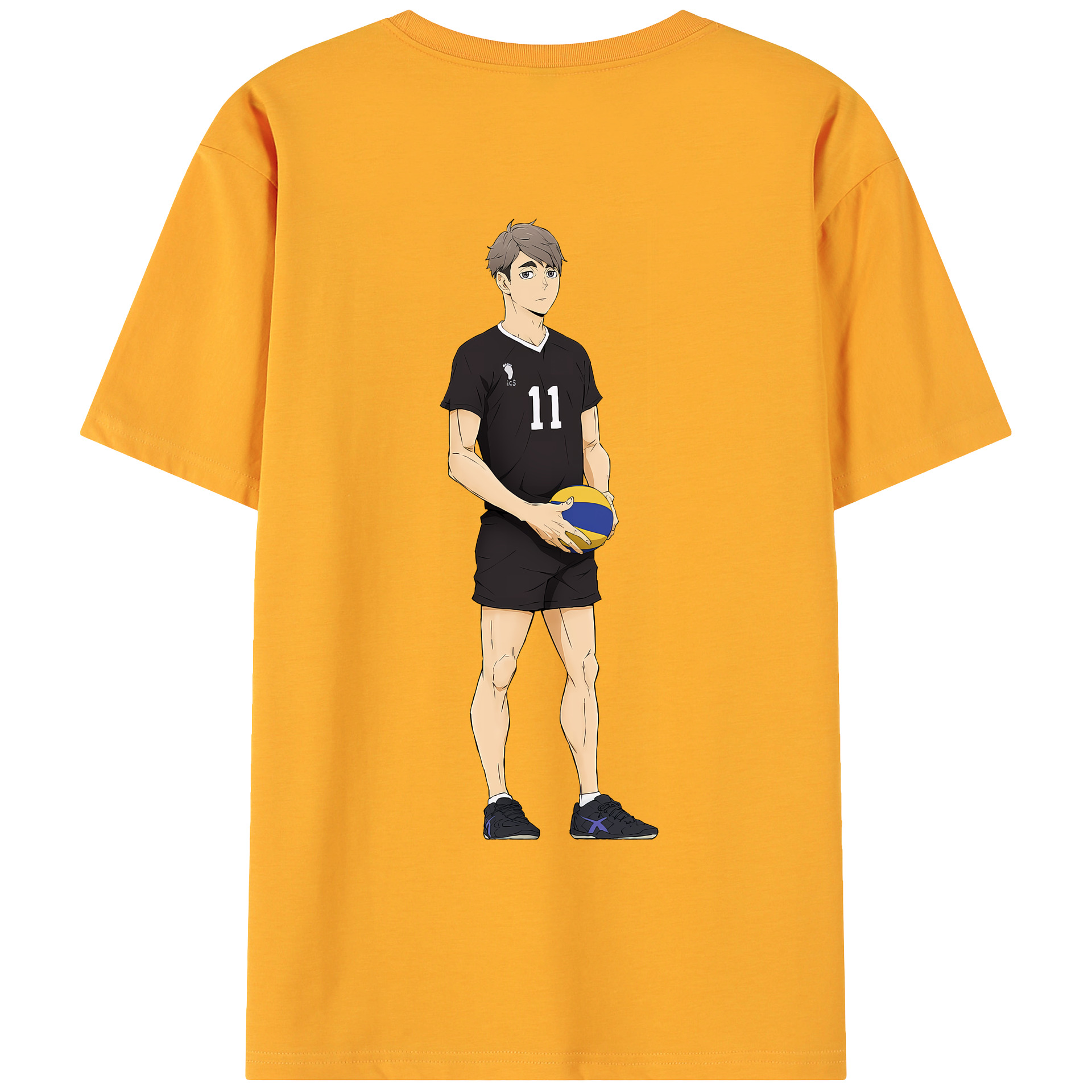 （画像用） ハイキュー!! Haikyu!! 綿100％ メンズ半袖Tシャツ（バックプリント） 通気性