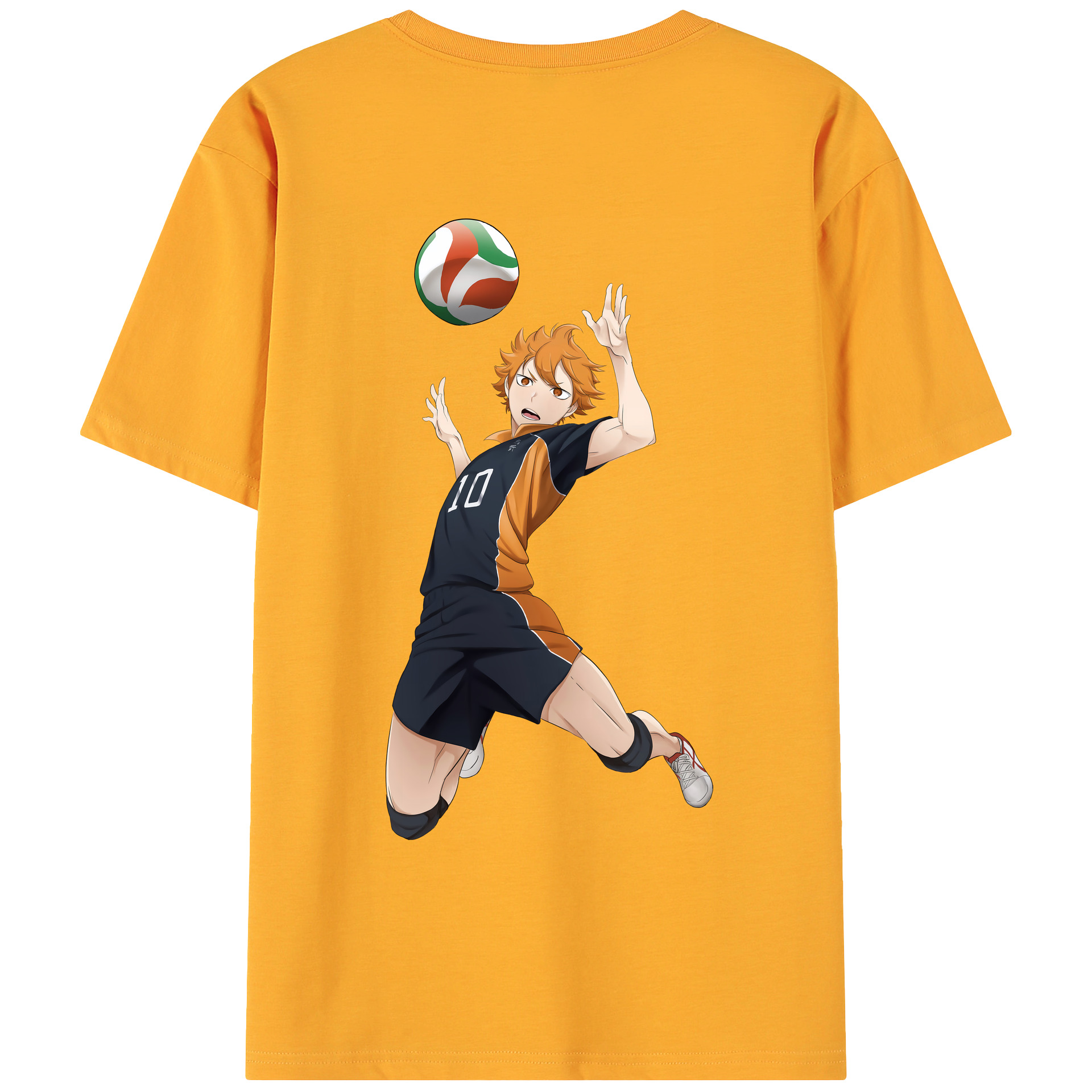 （画像用） ハイキュー!! Haikyu!! 綿100％ メンズ半袖Tシャツ（バックプリント） 通気性
