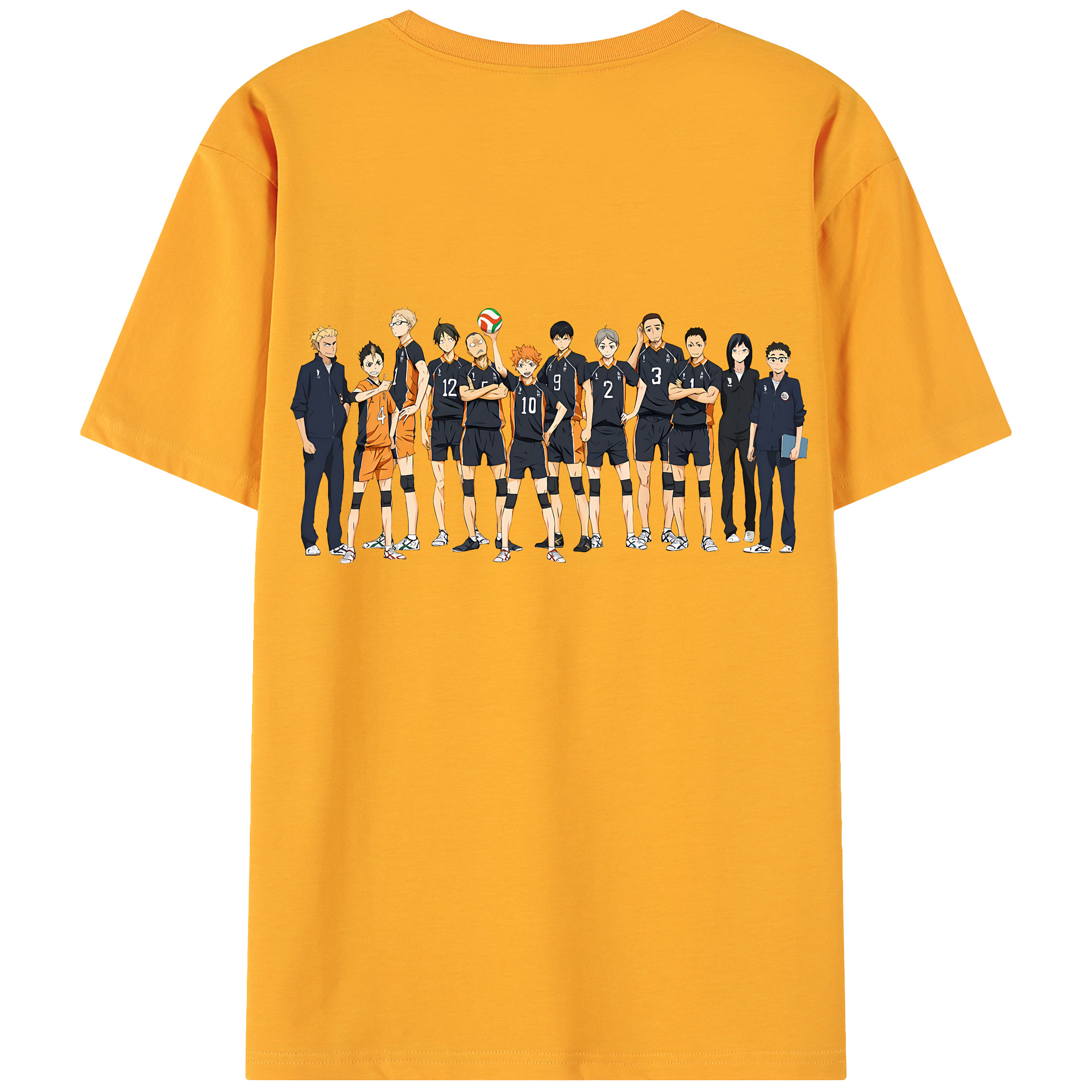 （画像用） ハイキュー!! Haikyu!! 綿100％ メンズ半袖Tシャツ（バックプリント） 通気性