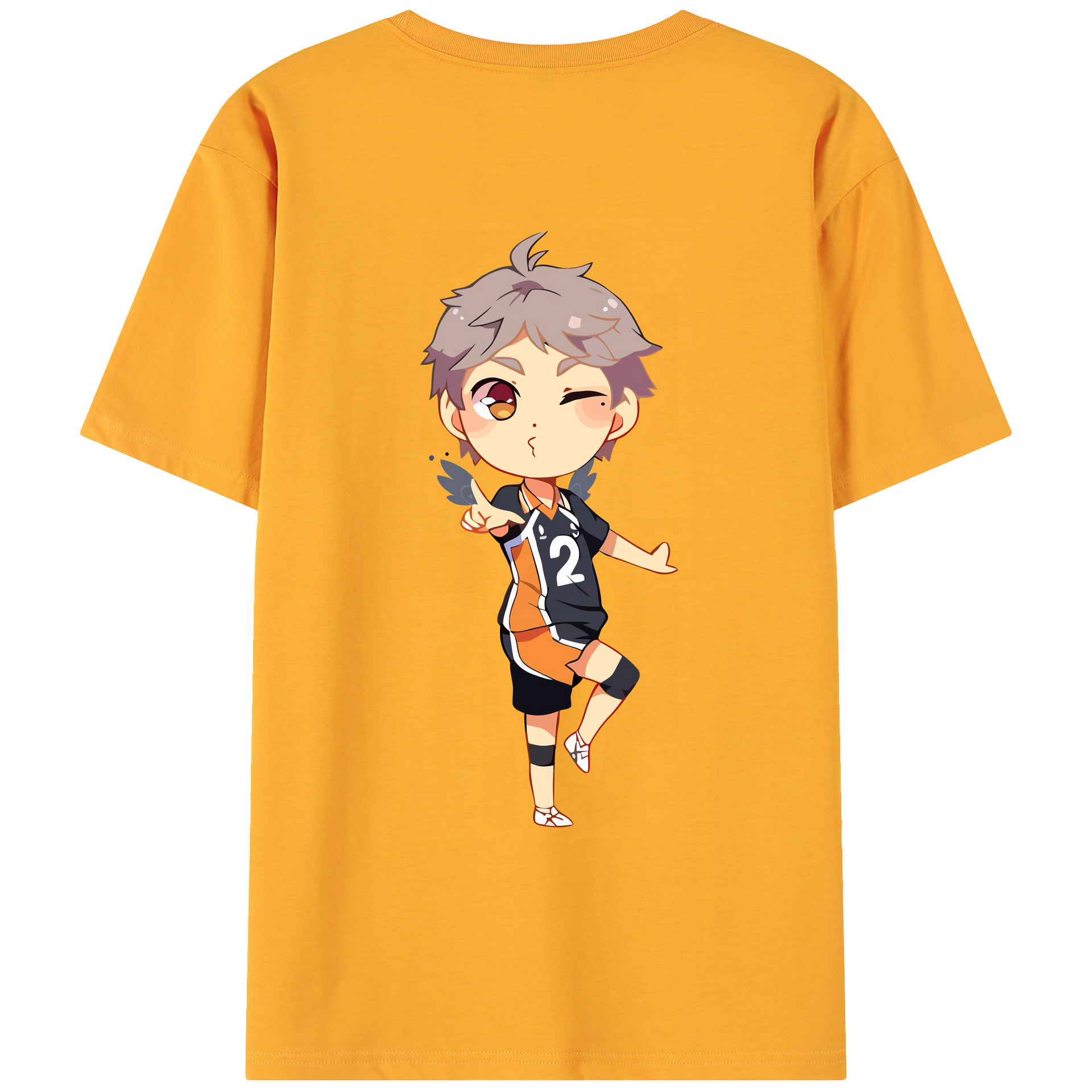 （画像用） ハイキュー!! Haikyu!! 綿100％ メンズ半袖Tシャツ（バックプリント） 通気性