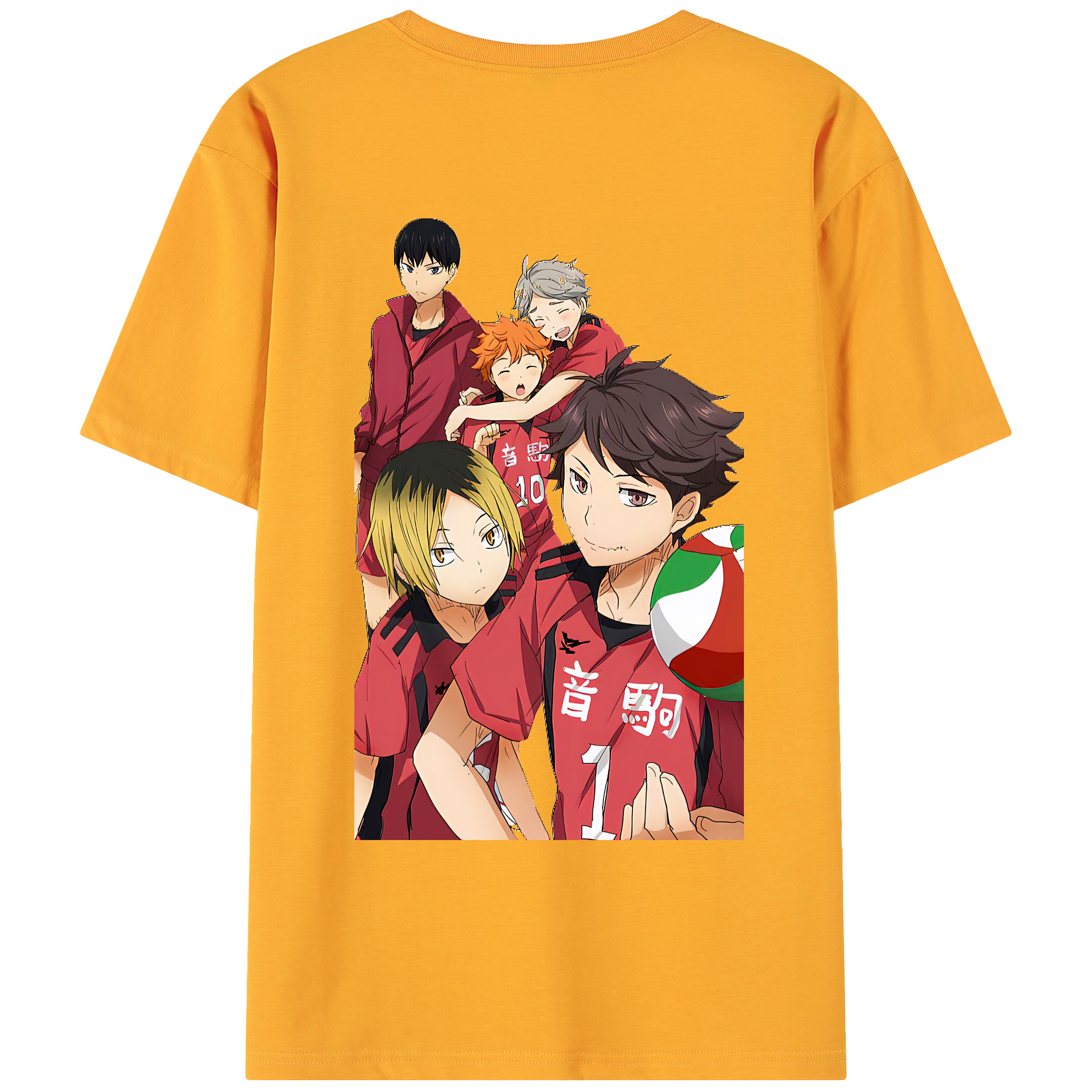 （画像用） ハイキュー!! Haikyu!! 綿100％ メンズ半袖Tシャツ（バックプリント） 通気性