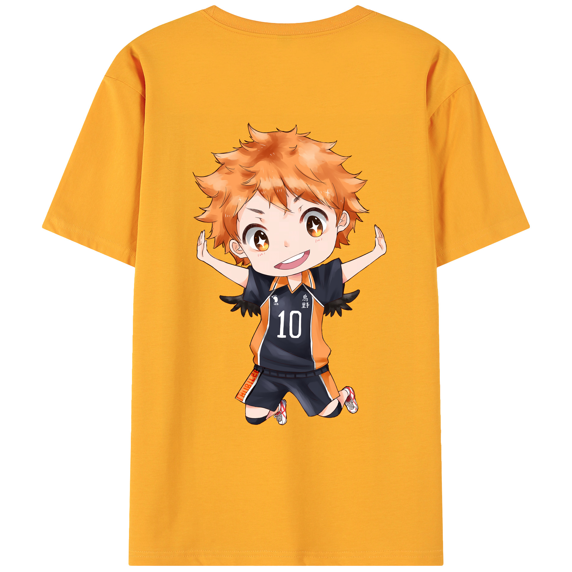 （画像用） ハイキュー!! Haikyu!! 綿100％ メンズ半袖Tシャツ（バックプリント） 通気性
