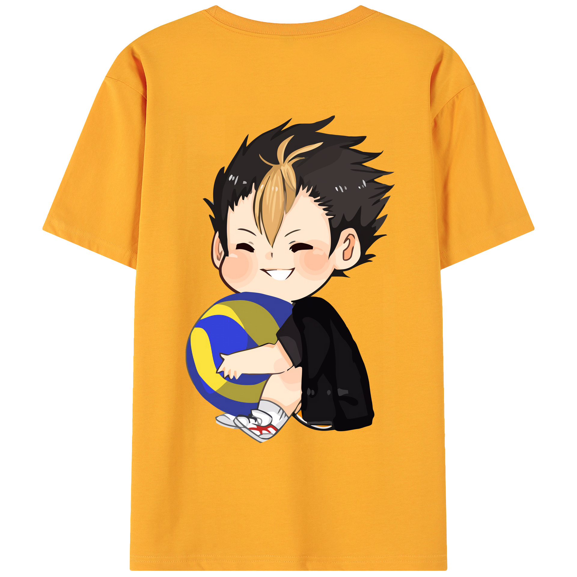 （画像用） ハイキュー!! Haikyu!! 綿100％ メンズ半袖Tシャツ（バックプリント） 通気性
