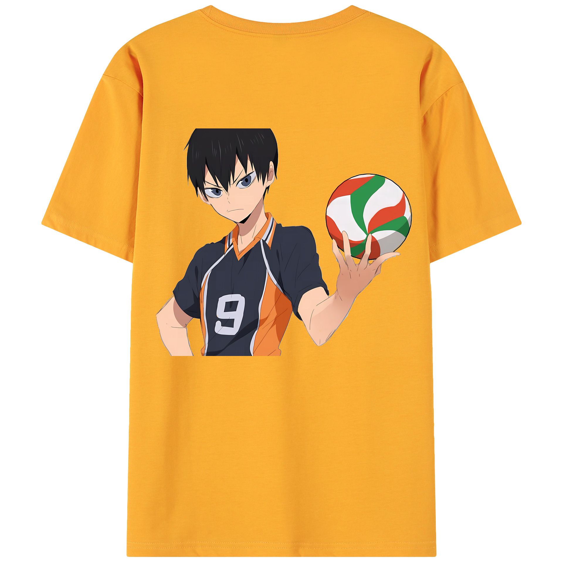 （画像用） ハイキュー!! Haikyu!! 綿100％ メンズ半袖Tシャツ（バックプリント） 通気性