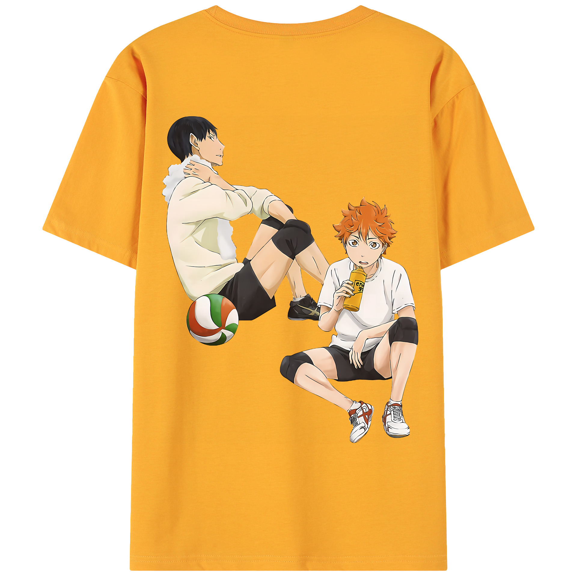 （画像用） ハイキュー!! Haikyu!! 綿100％ メンズ半袖Tシャツ（バックプリント） 通気性