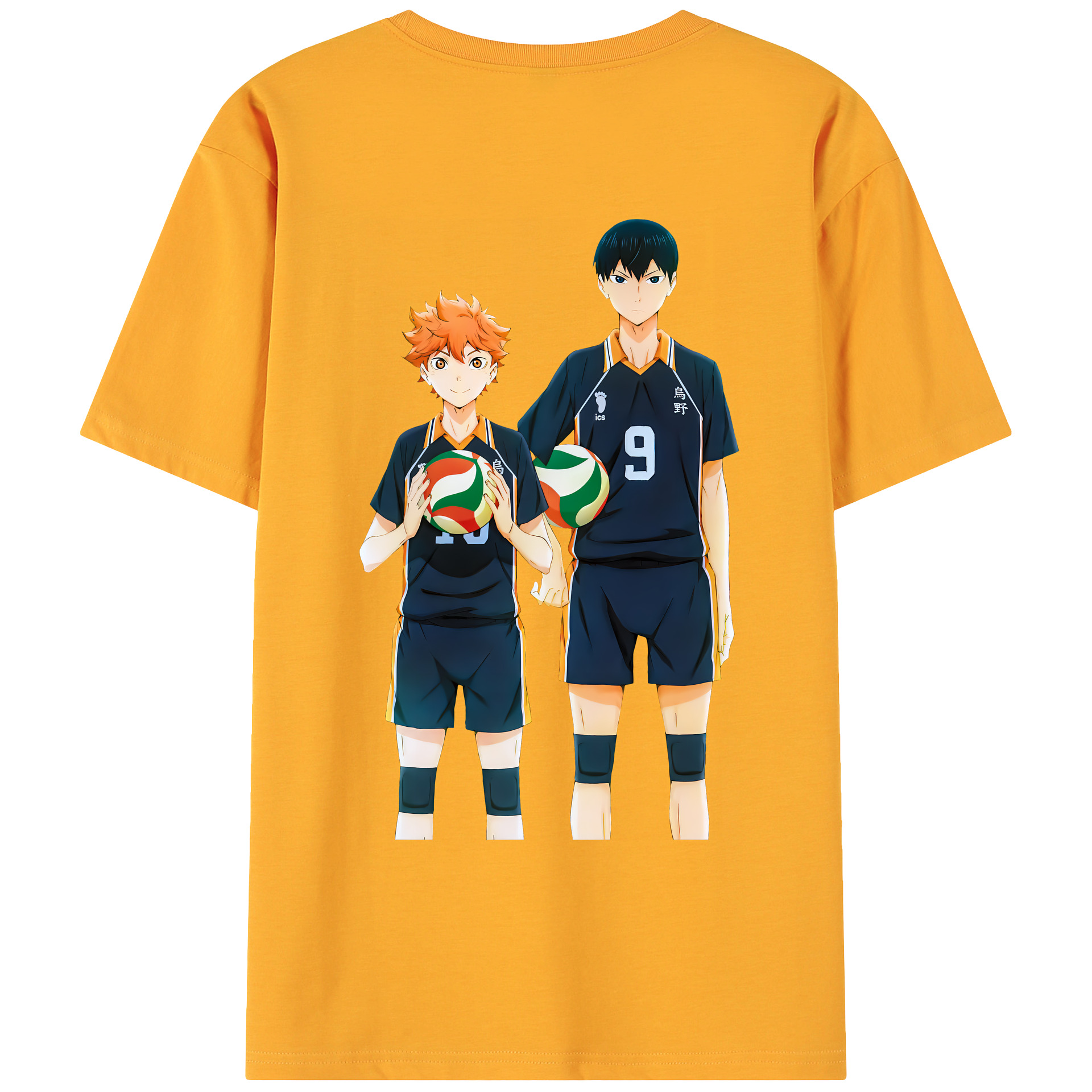（画像用） ハイキュー!! Haikyu!! 綿100％ メンズ半袖Tシャツ（バックプリント） 通気性