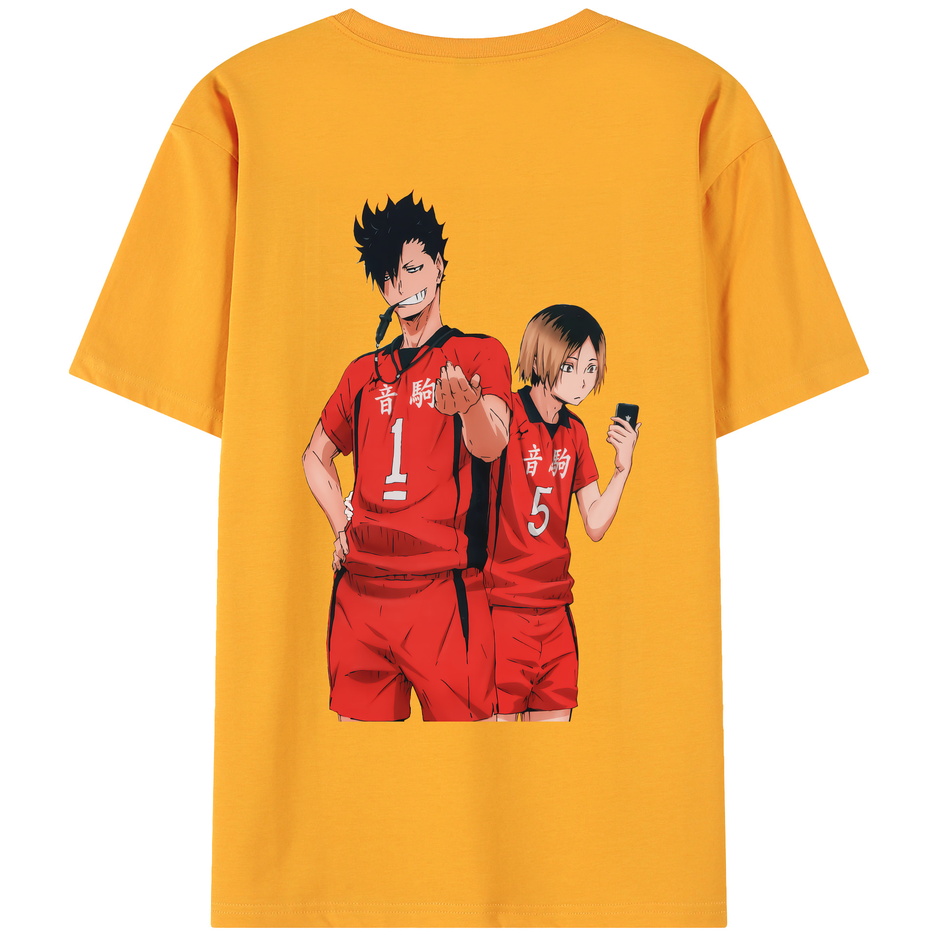 （画像用） ハイキュー!! Haikyu!! 綿100％ メンズ半袖Tシャツ（バックプリント） 通気性