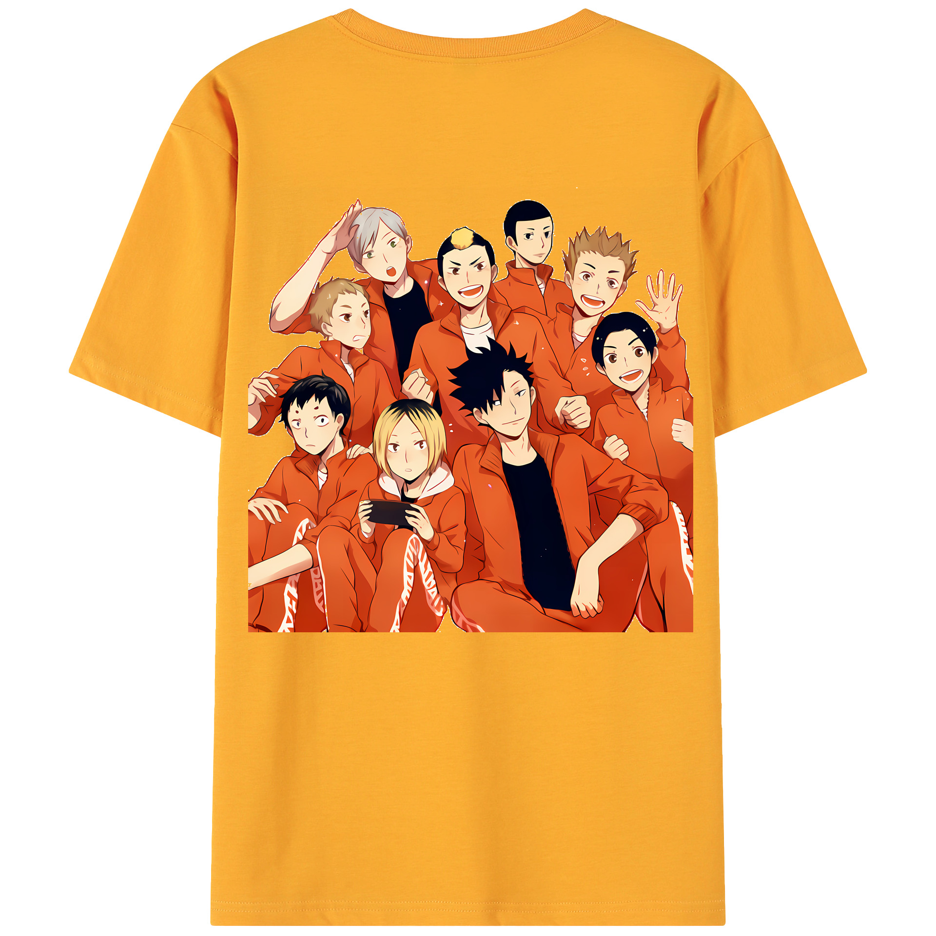 （画像用） ハイキュー!! Haikyu!! 綿100％ メンズ半袖Tシャツ（バックプリント） 通気性