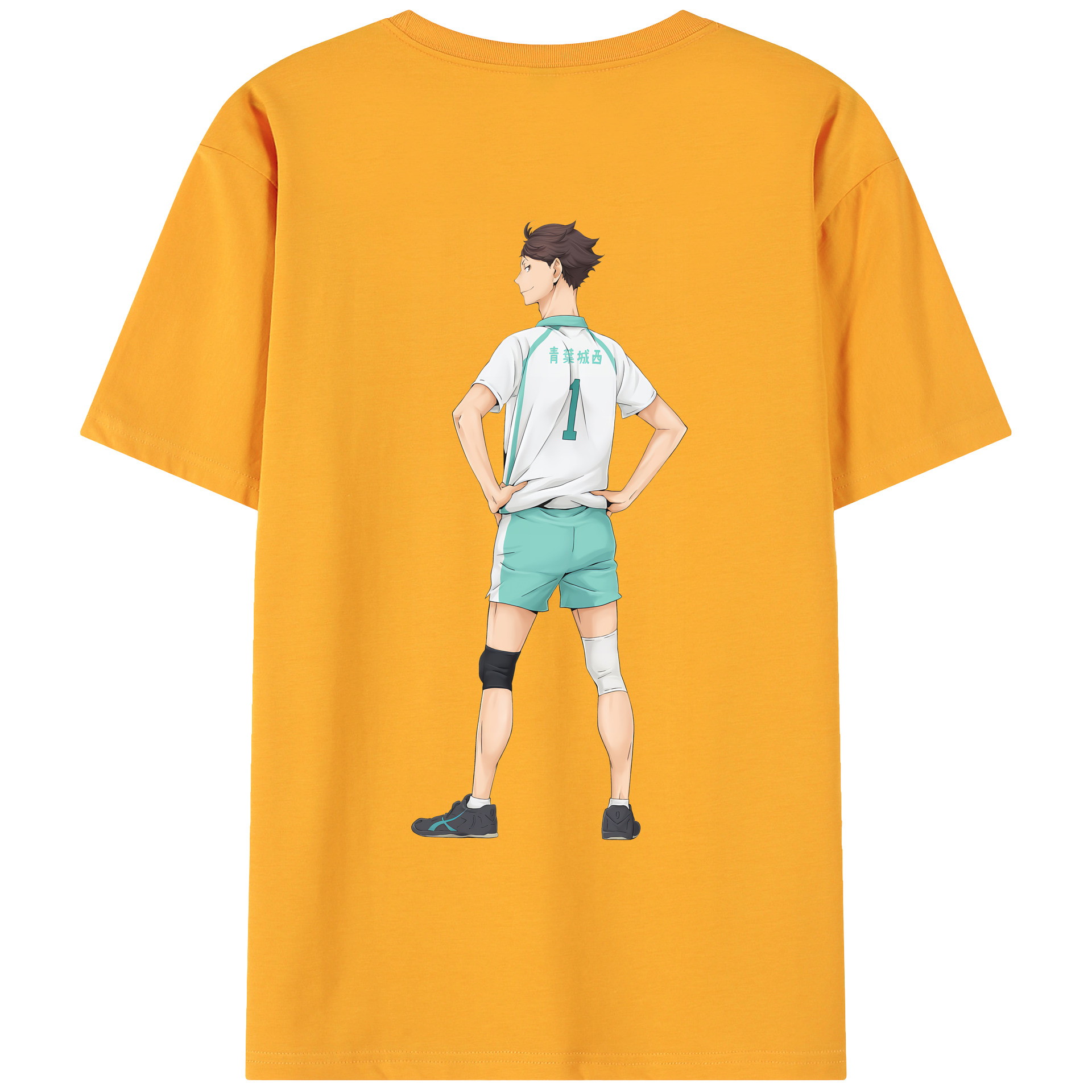 （画像用） ハイキュー!! Haikyu!! 綿100％ メンズ半袖Tシャツ（バックプリント） 通気性