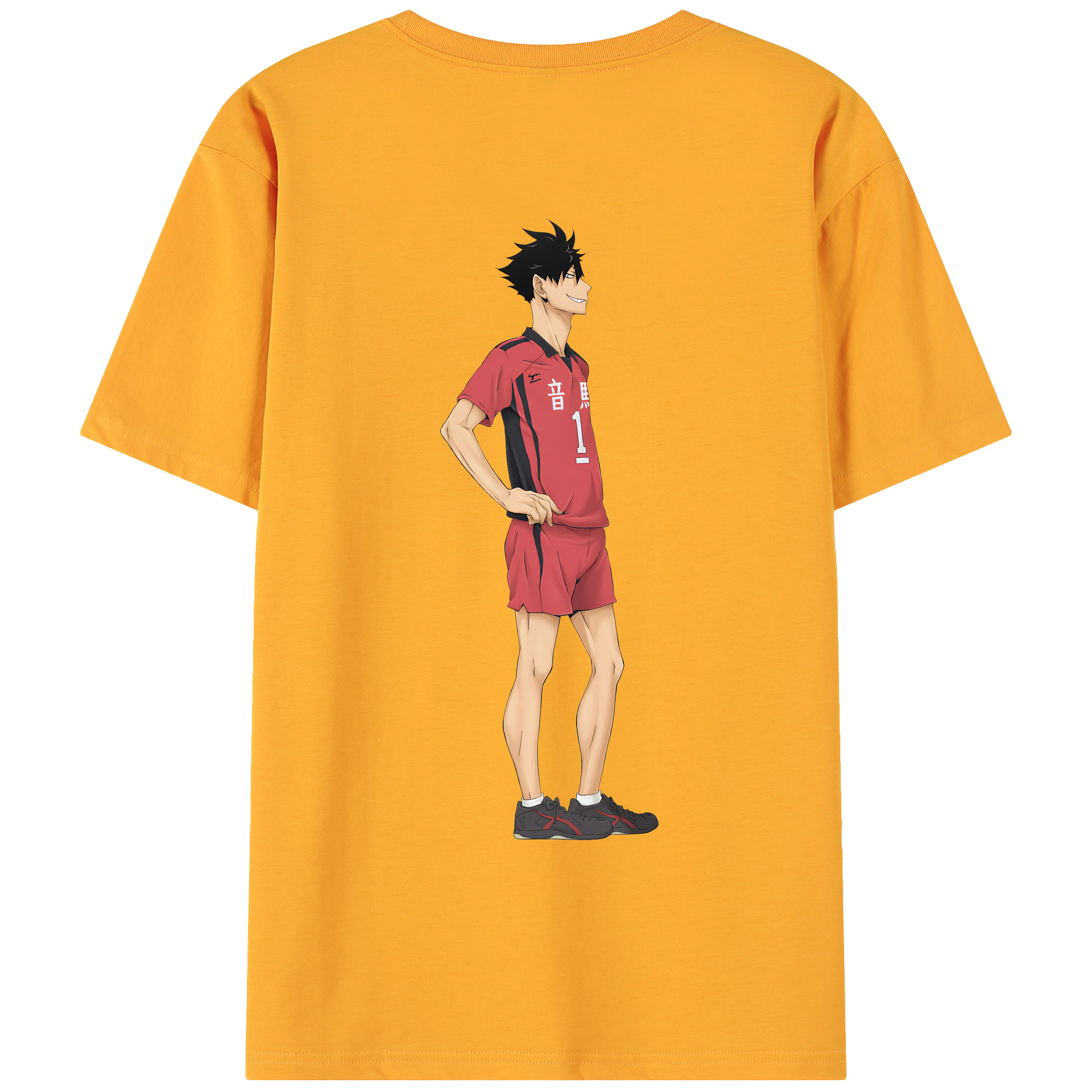 （画像用） ハイキュー!! Haikyu!! 綿100％ メンズ半袖Tシャツ（バックプリント） 通気性