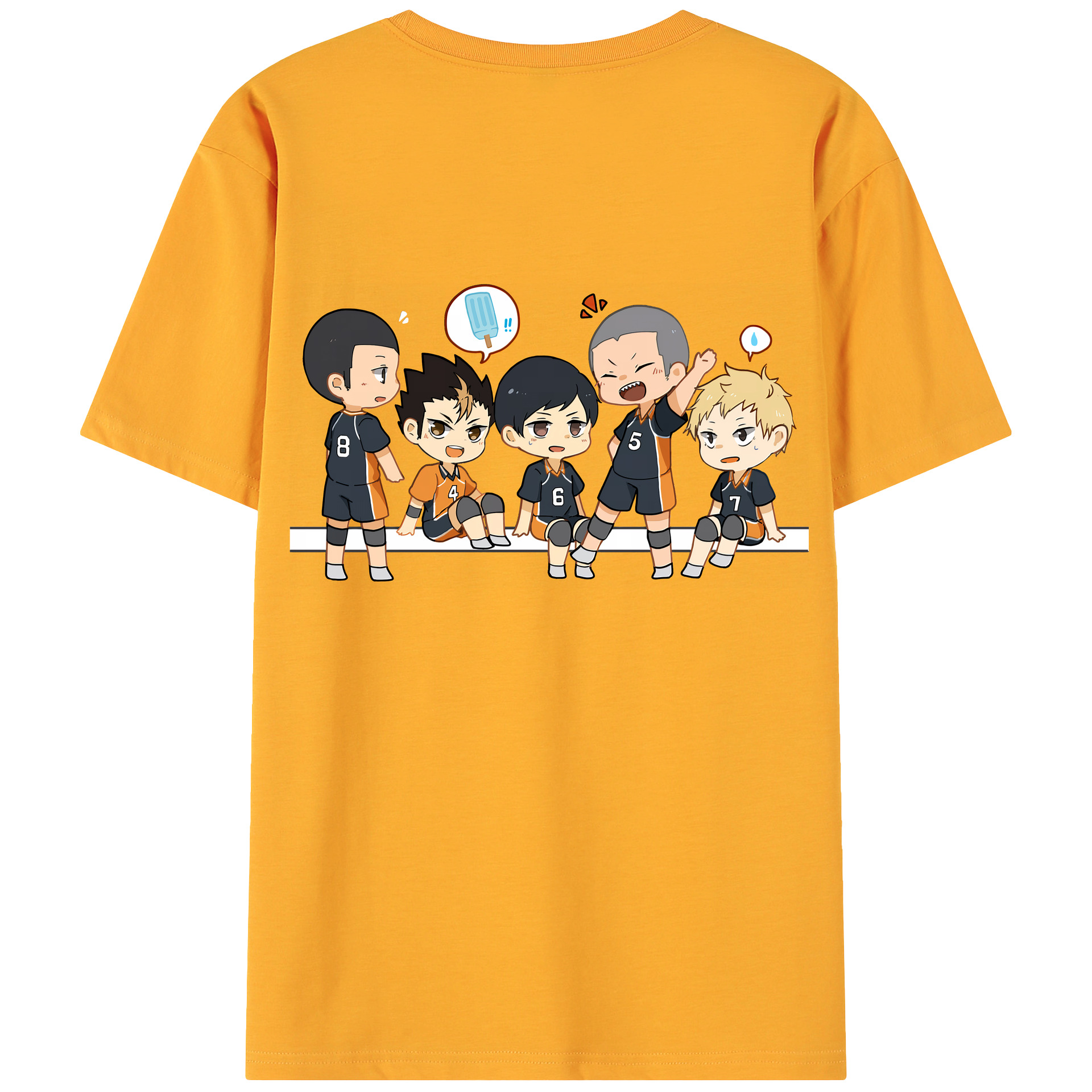 （画像用） ハイキュー!! Haikyu!! 綿100％ メンズ半袖Tシャツ（バックプリント） 通気性