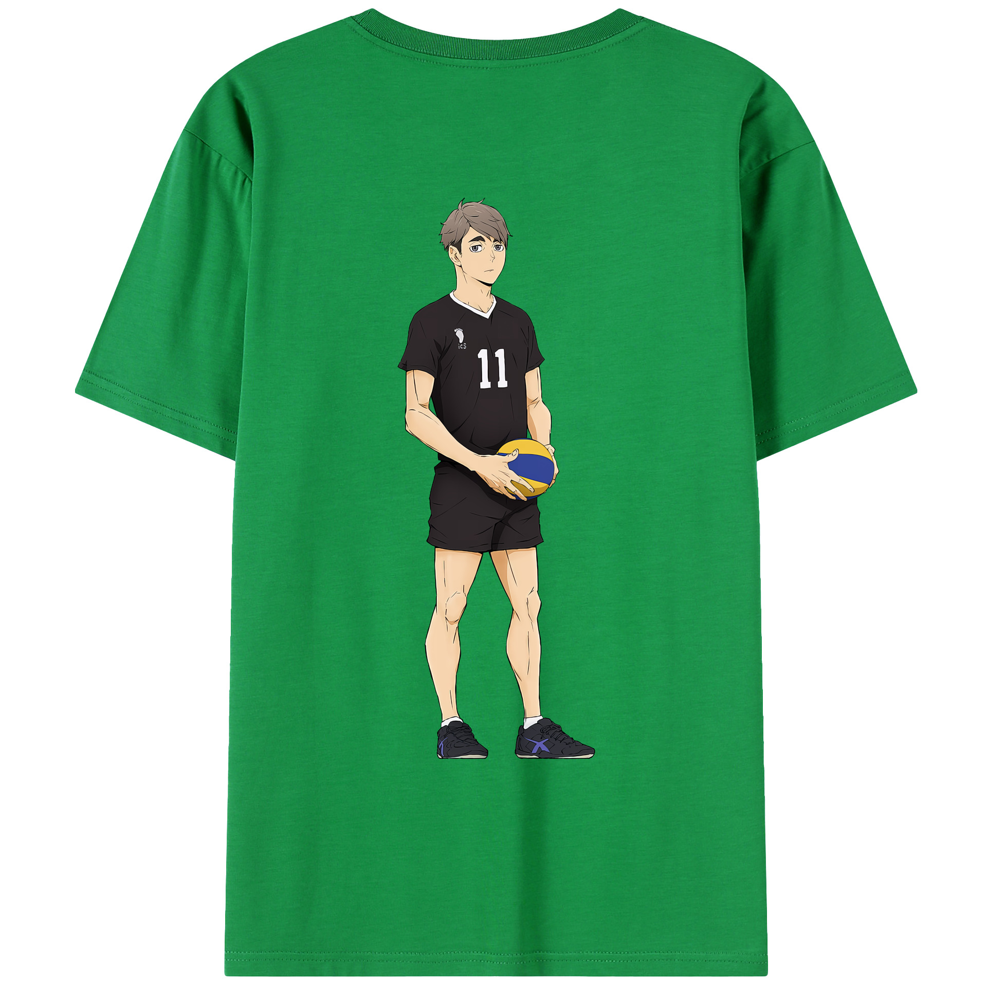 （画像用） ハイキュー!! Haikyu!! 綿100％ メンズ半袖Tシャツ（バックプリント） 通気性