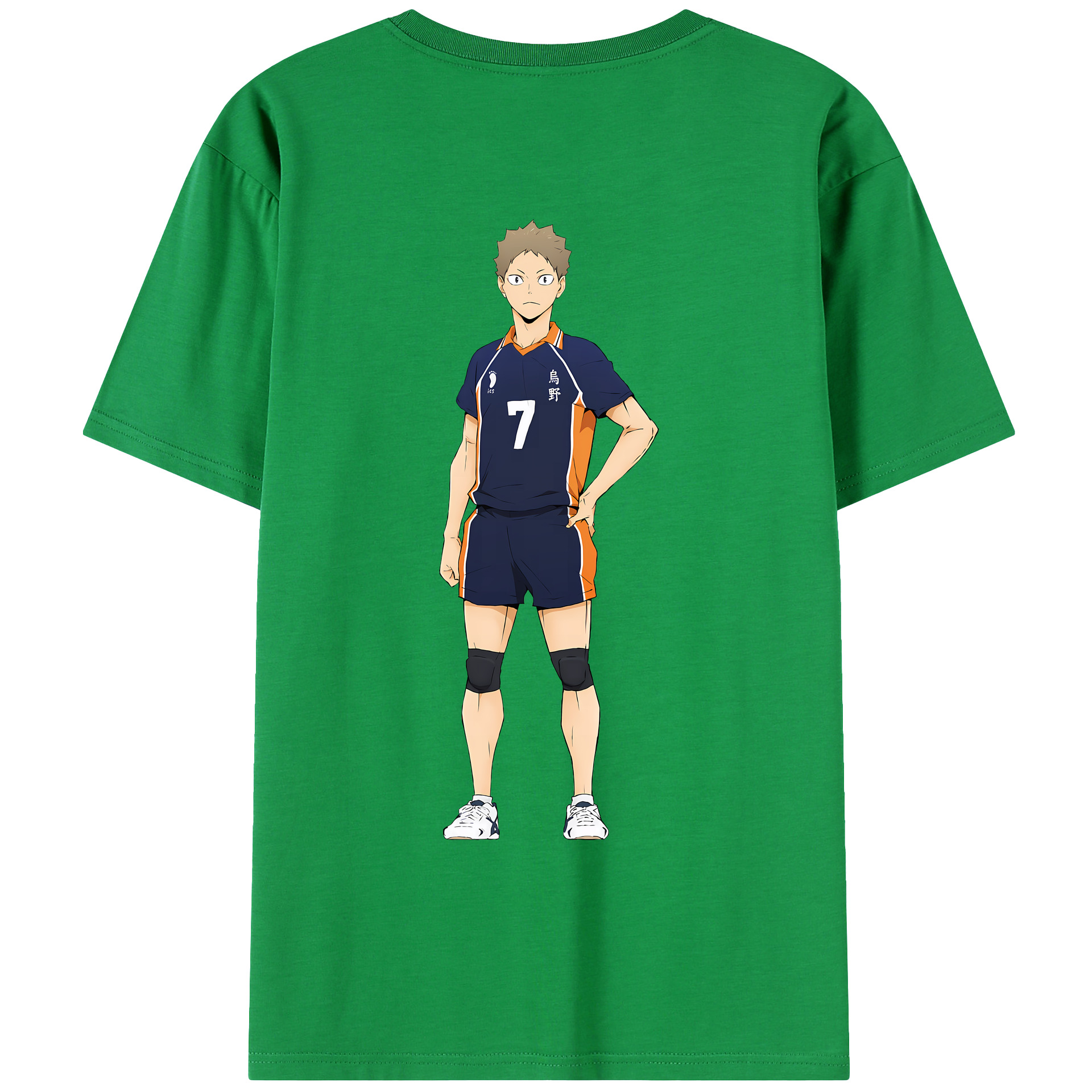 （画像用） ハイキュー!! Haikyu!! 綿100％ メンズ半袖Tシャツ（バックプリント） 通気性