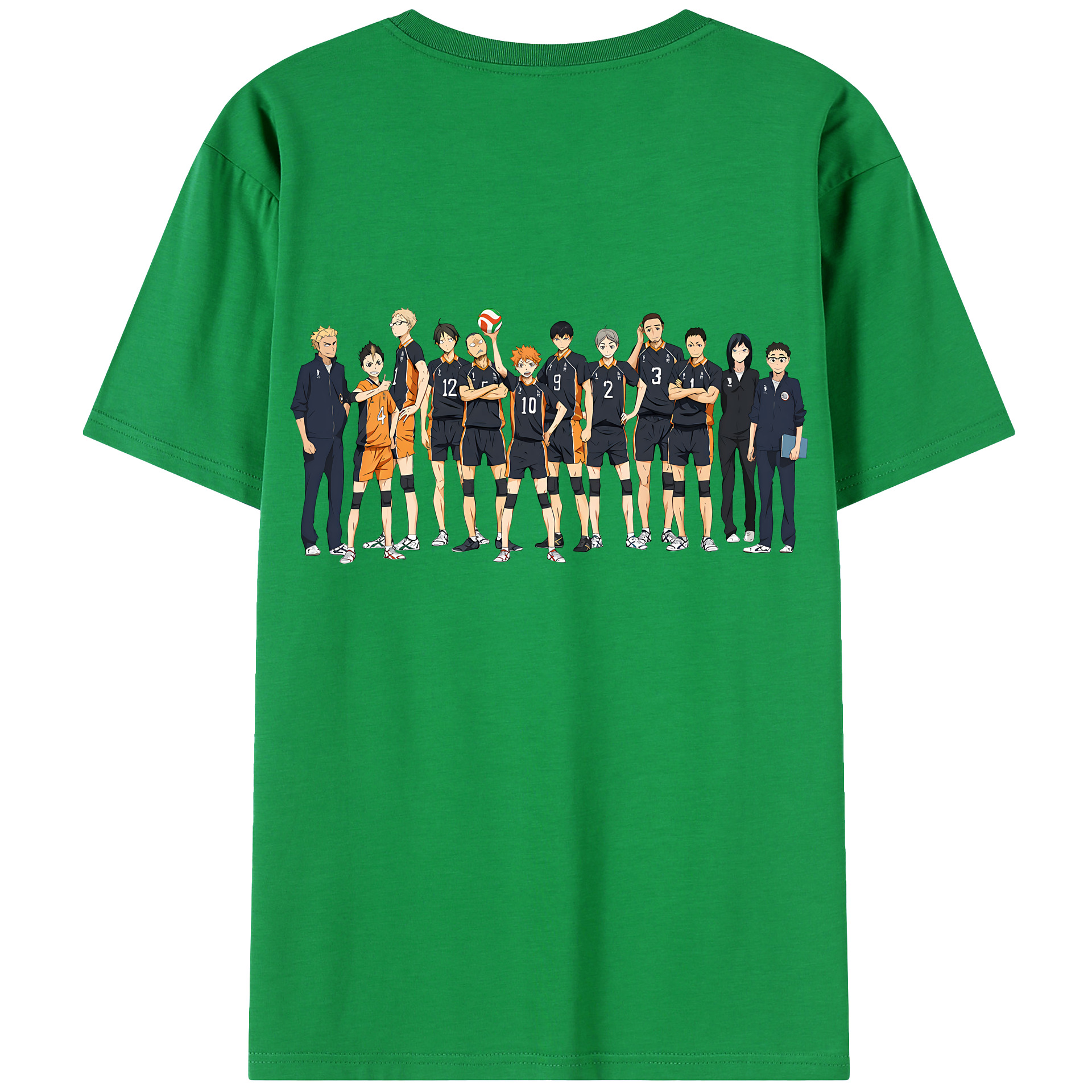 （画像用） ハイキュー!! Haikyu!! 綿100％ メンズ半袖Tシャツ（バックプリント） 通気性
