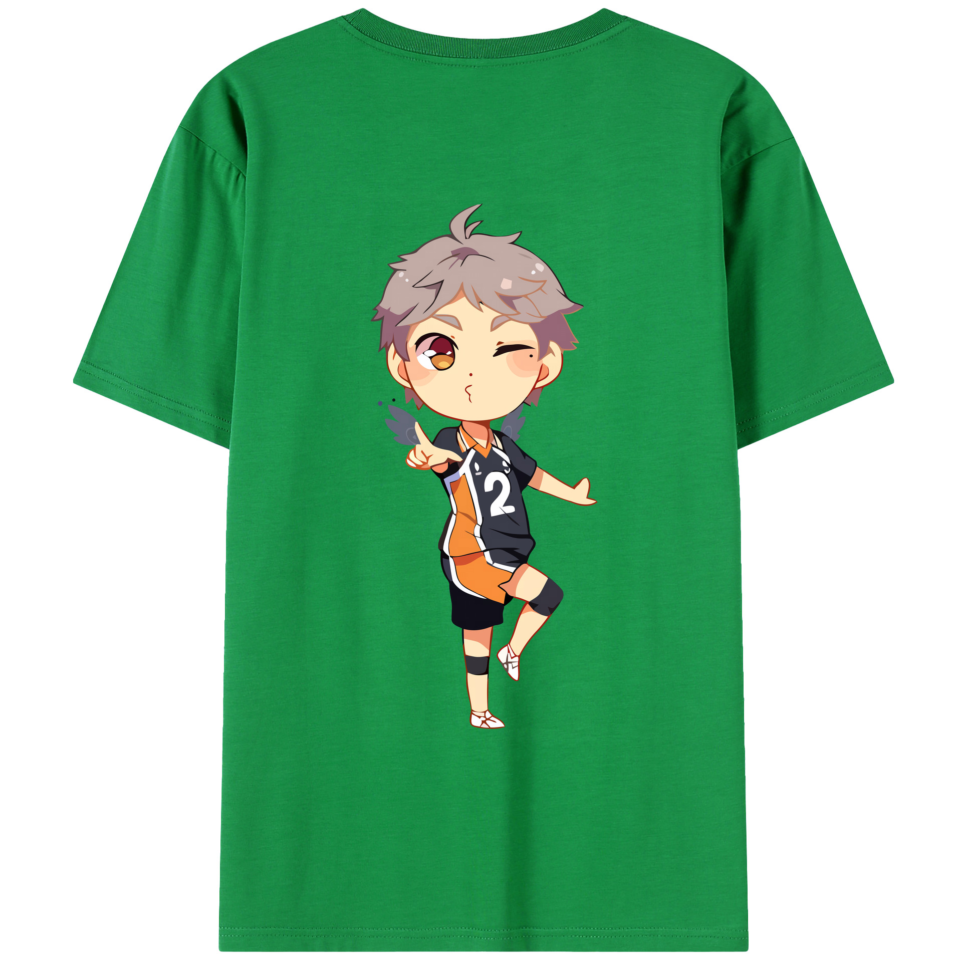 （画像用） ハイキュー!! Haikyu!! 綿100％ メンズ半袖Tシャツ（バックプリント） 通気性
