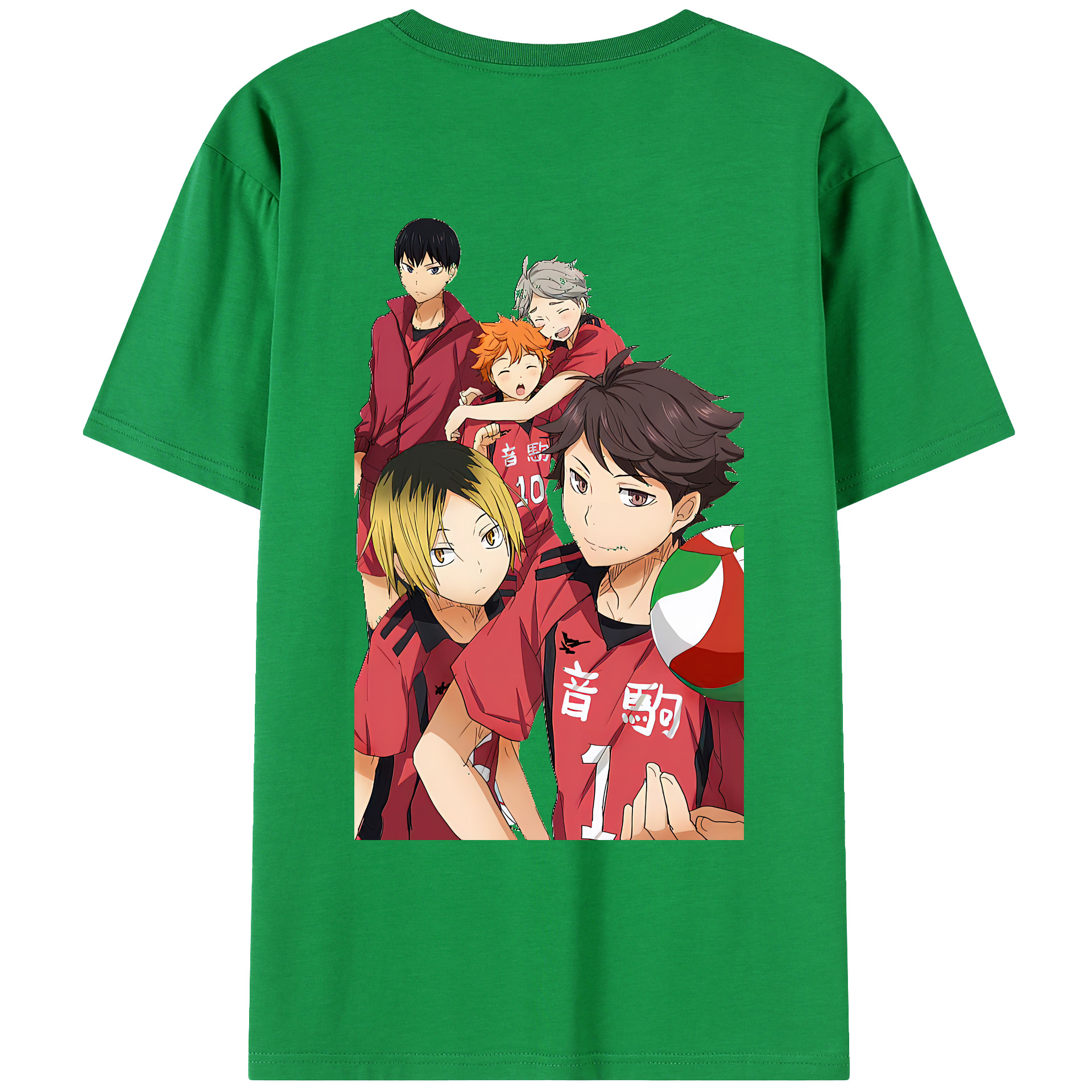 （画像用） ハイキュー!! Haikyu!! 綿100％ メンズ半袖Tシャツ（バックプリント） 通気性