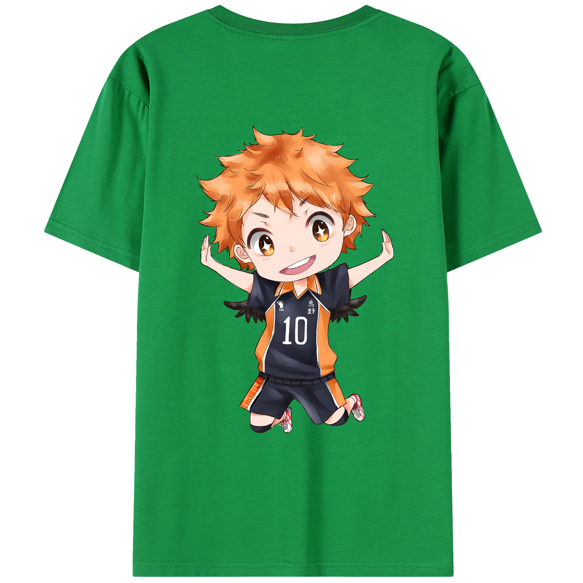 （画像用） ハイキュー!! Haikyu!! 綿100％ メンズ半袖Tシャツ（バックプリント） 通気性