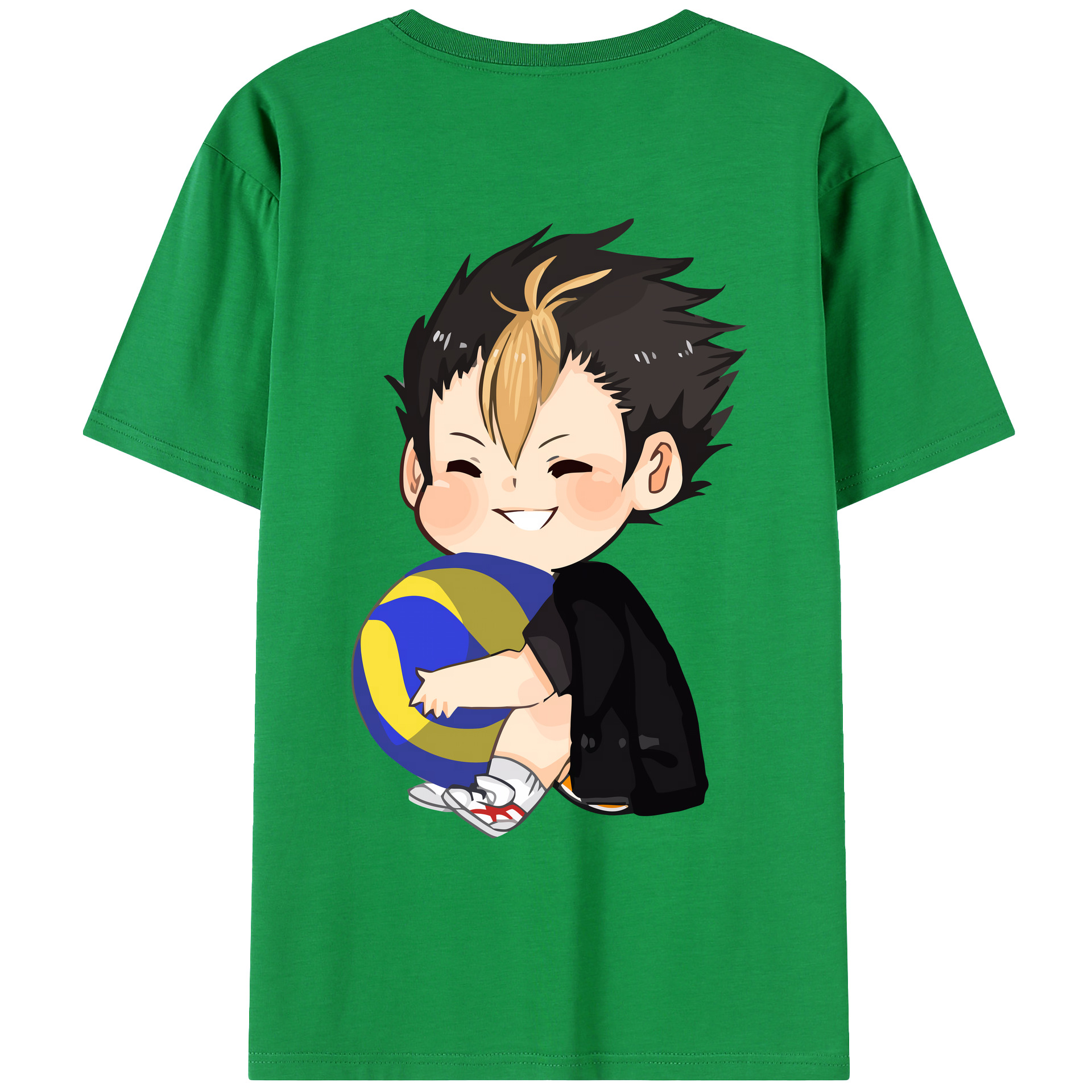 （画像用） ハイキュー!! Haikyu!! 綿100％ メンズ半袖Tシャツ（バックプリント） 通気性