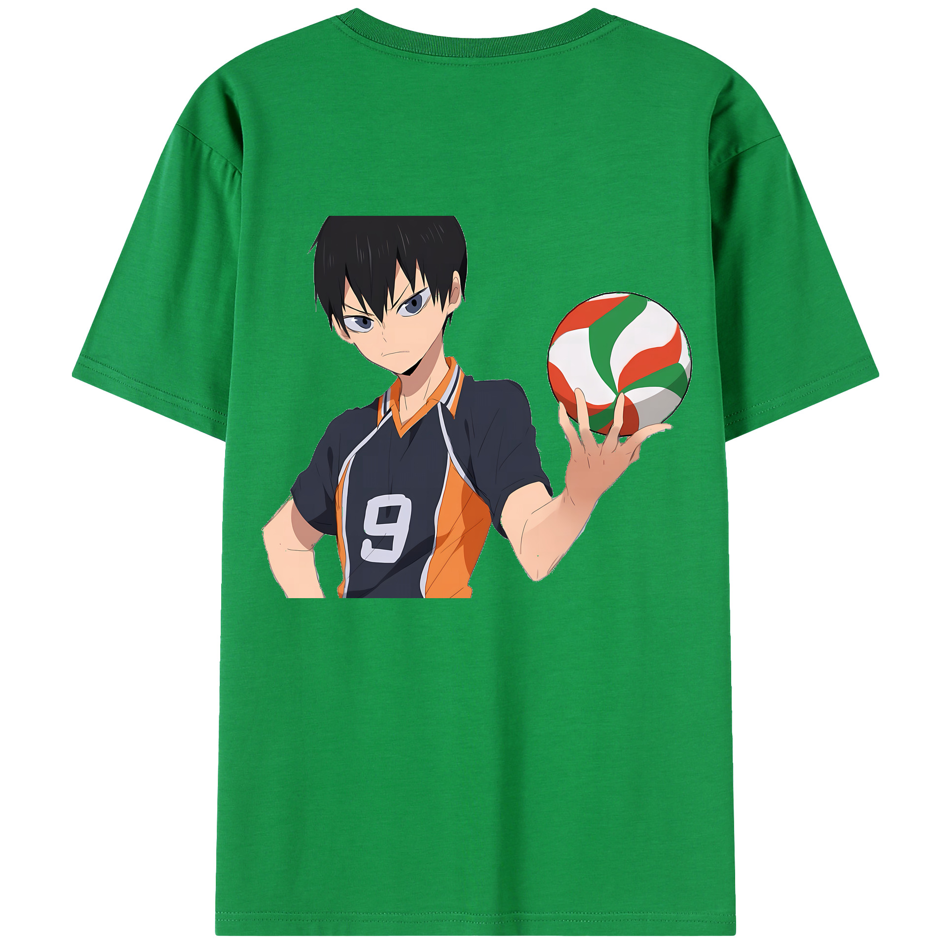 （画像用） ハイキュー!! Haikyu!! 綿100％ メンズ半袖Tシャツ（バックプリント） 通気性