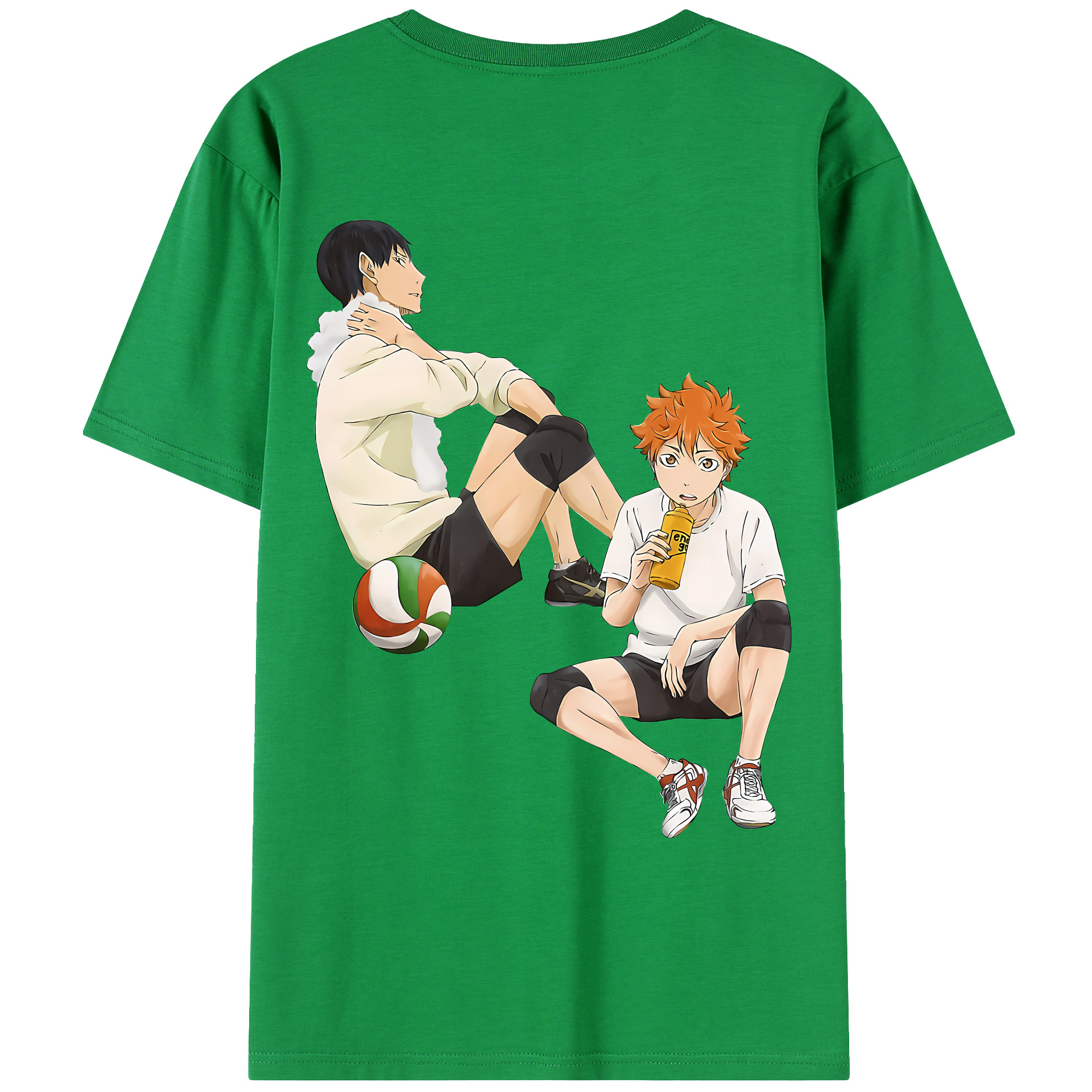 （画像用） ハイキュー!! Haikyu!! 綿100％ メンズ半袖Tシャツ（バックプリント） 通気性