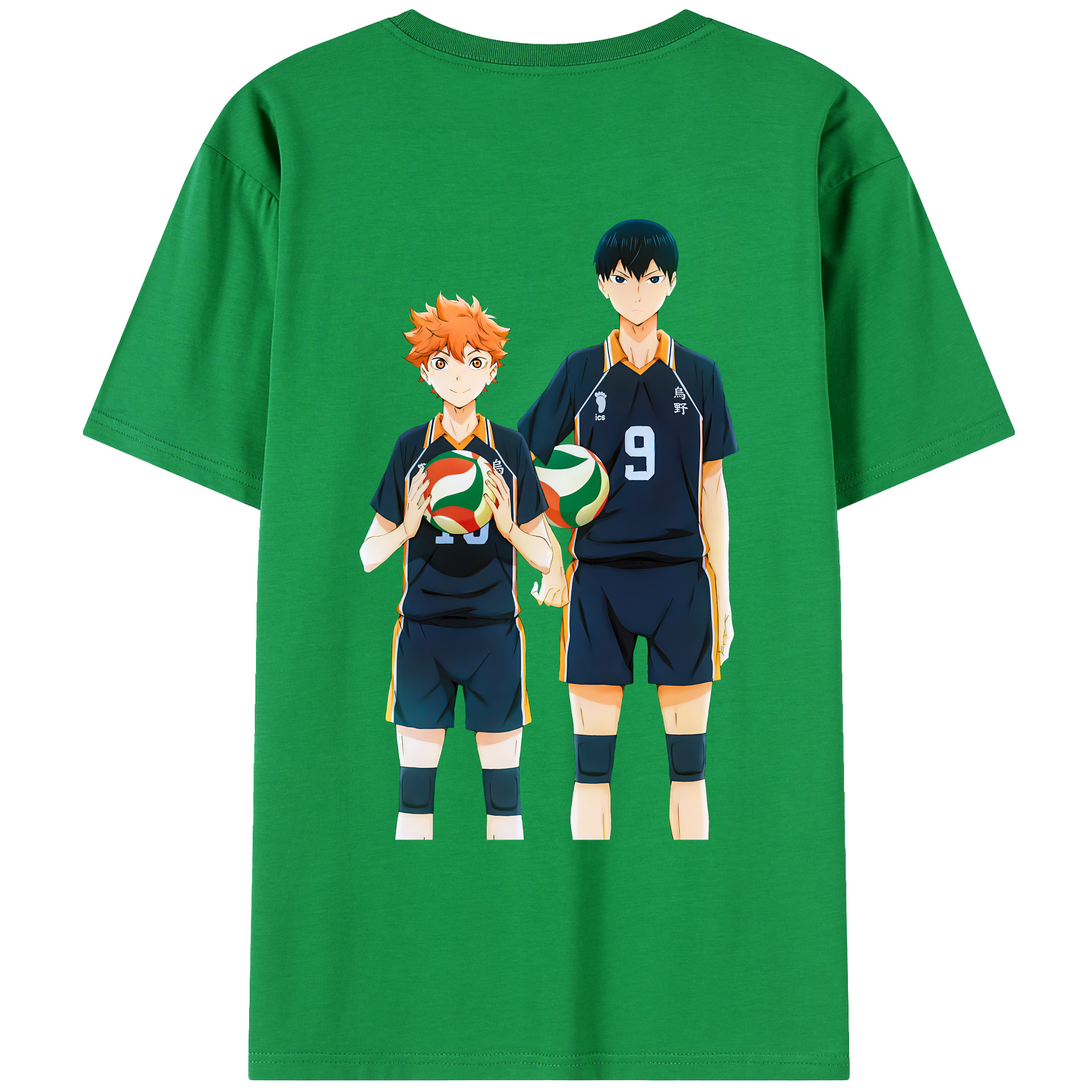 （画像用） ハイキュー!! Haikyu!! 綿100％ メンズ半袖Tシャツ（バックプリント） 通気性