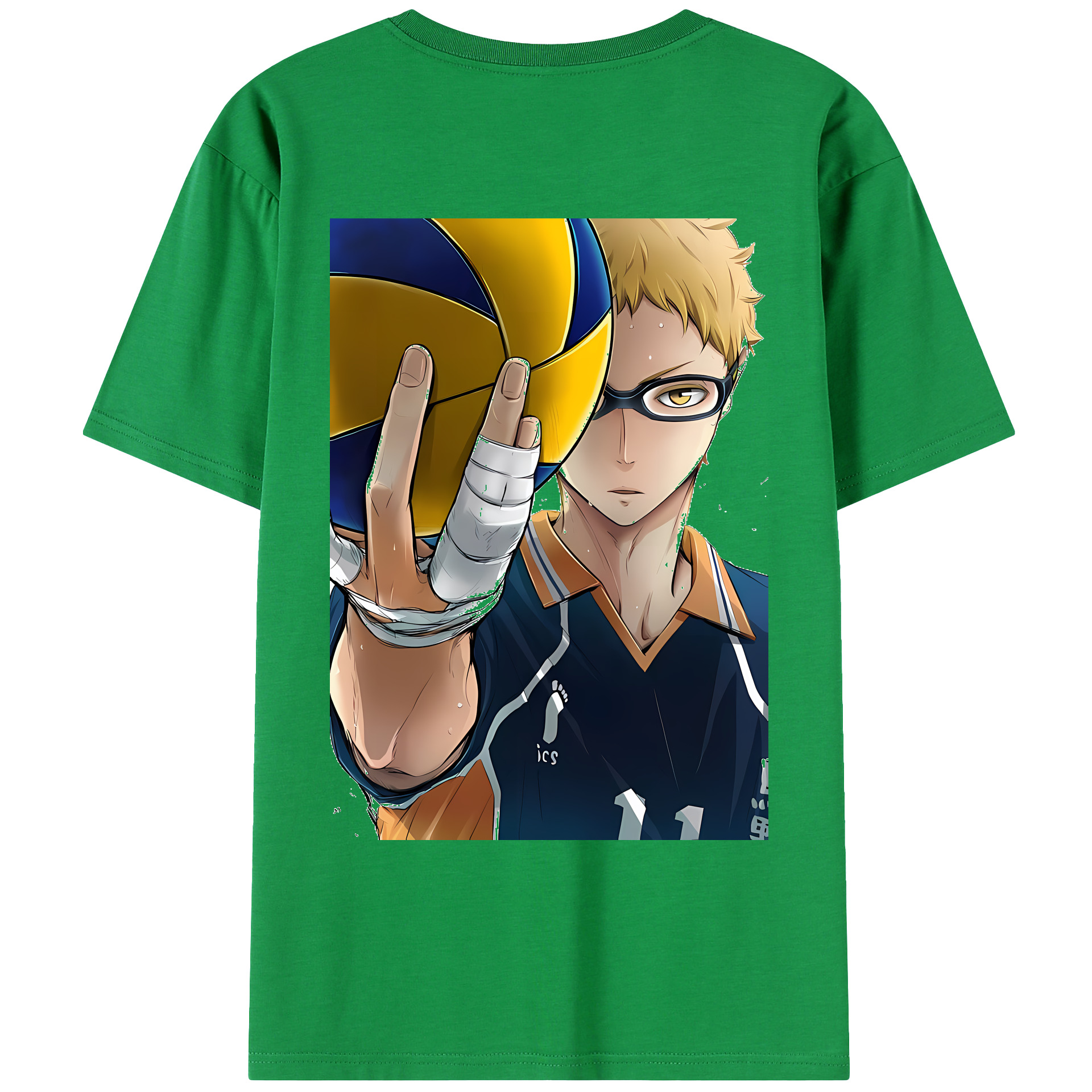 （画像用） ハイキュー!! Haikyu!! 綿100％ メンズ半袖Tシャツ（バックプリント） 通気性