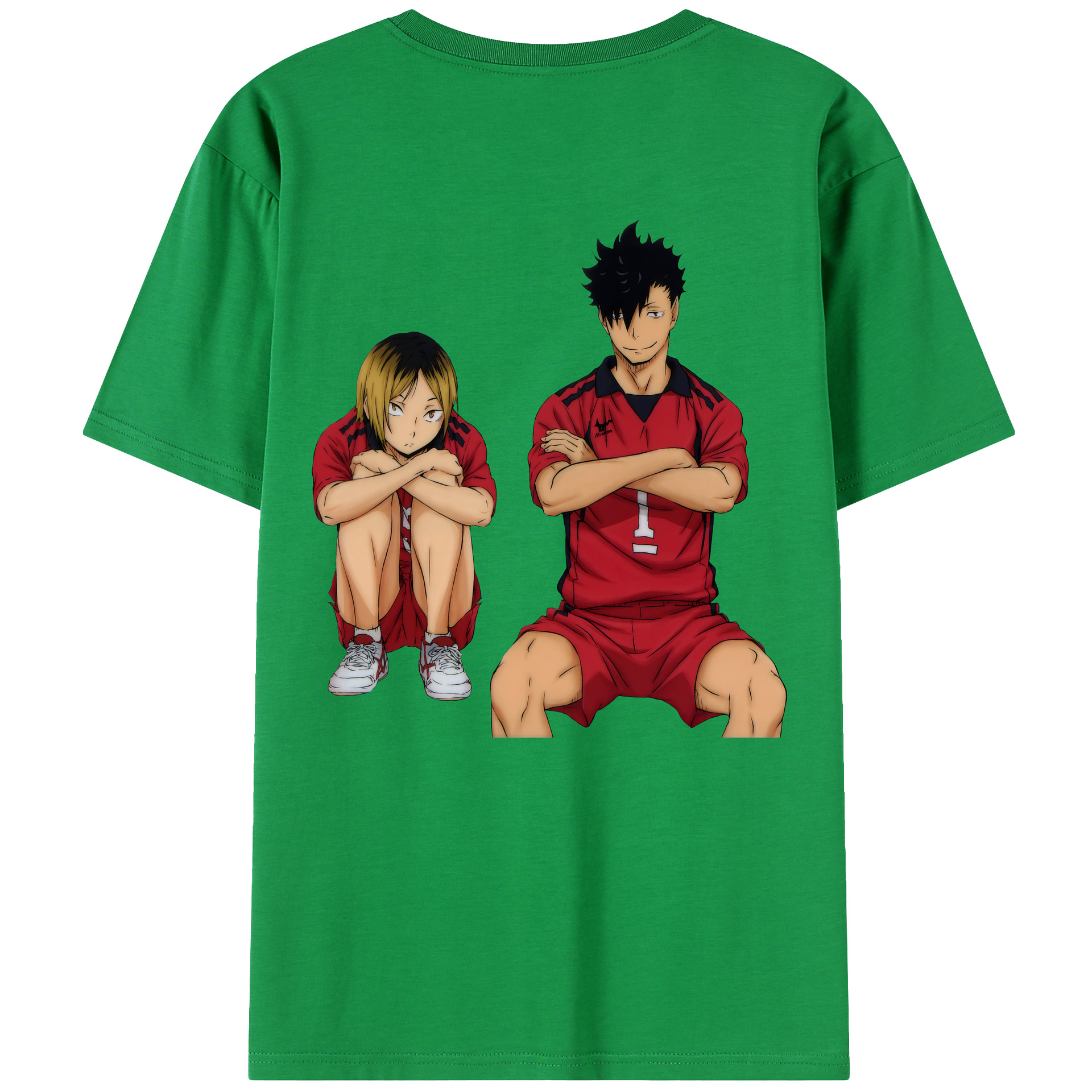 （画像用） ハイキュー!! Haikyu!! 綿100％ メンズ半袖Tシャツ（バックプリント） 通気性
