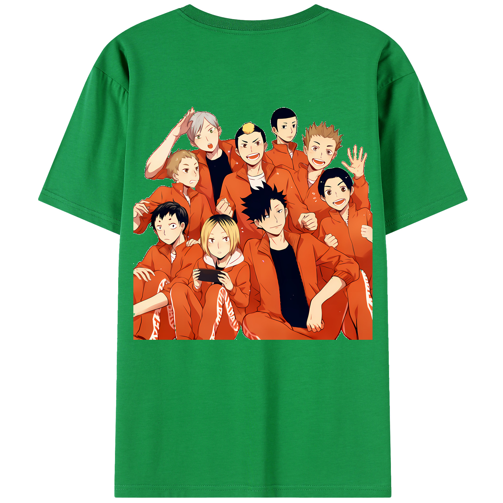 （画像用） ハイキュー!! Haikyu!! 綿100％ メンズ半袖Tシャツ（バックプリント） 通気性