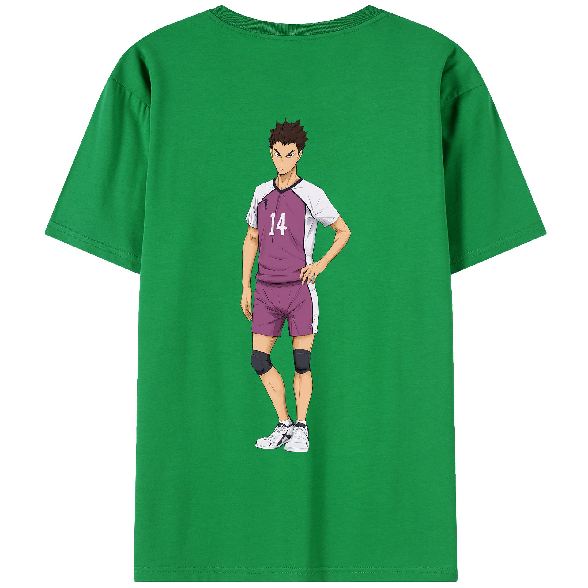 （画像用） ハイキュー!! Haikyu!! 綿100％ メンズ半袖Tシャツ（バックプリント） 通気性