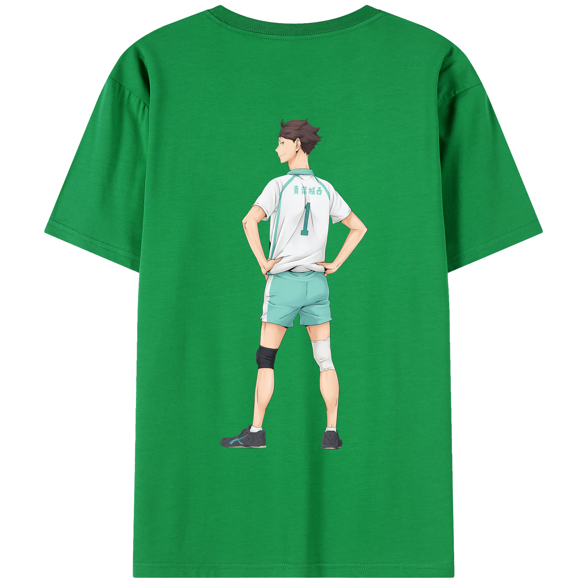 （画像用） ハイキュー!! Haikyu!! 綿100％ メンズ半袖Tシャツ（バックプリント） 通気性