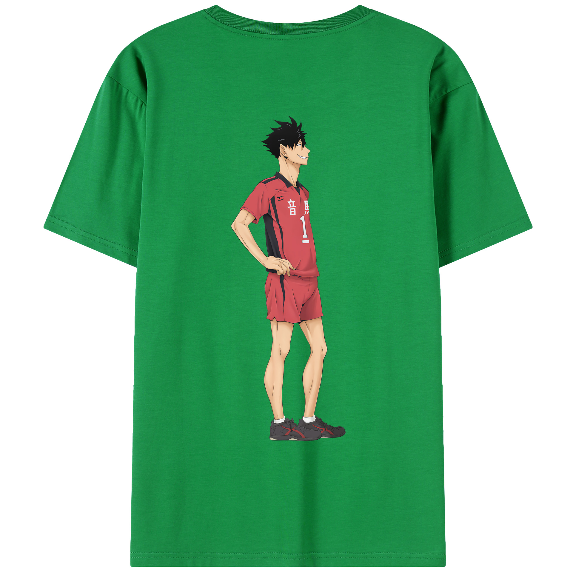 （画像用） ハイキュー!! Haikyu!! 綿100％ メンズ半袖Tシャツ（バックプリント） 通気性