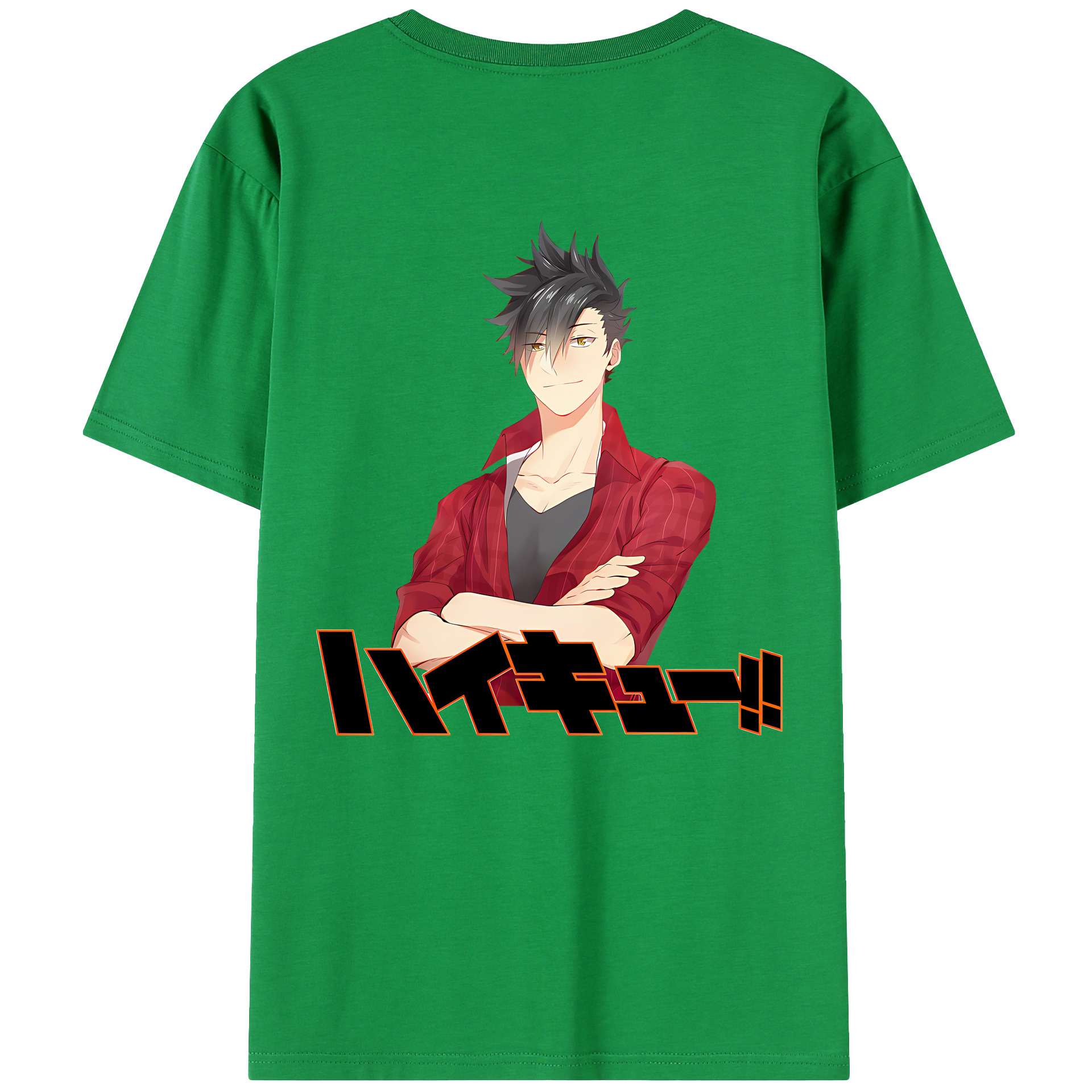 （画像用） ハイキュー!! Haikyu!! 綿100％ メンズ半袖Tシャツ（バックプリント） 通気性