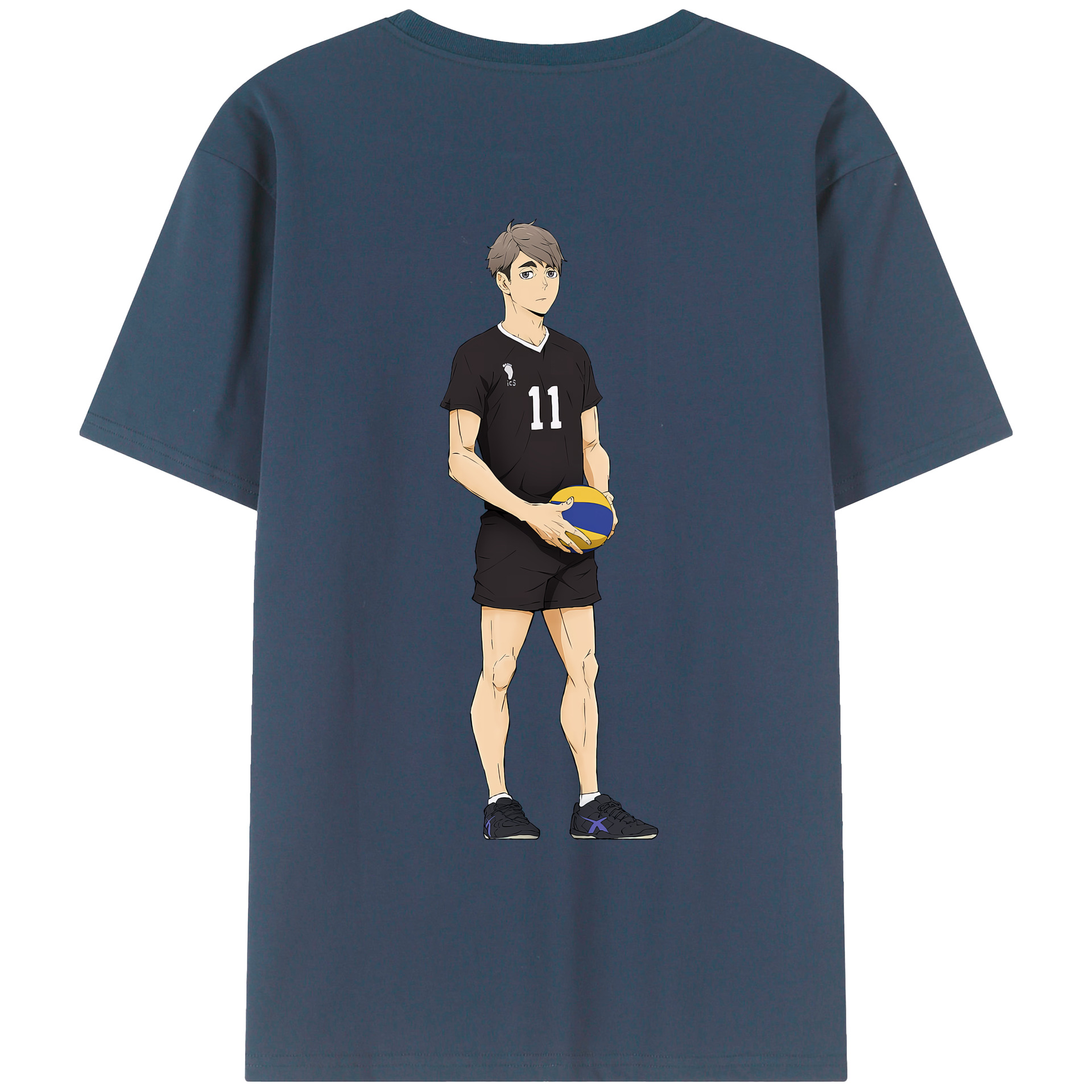 （画像用） ハイキュー!! Haikyu!! 綿100％ メンズ半袖Tシャツ（バックプリント） 通気性