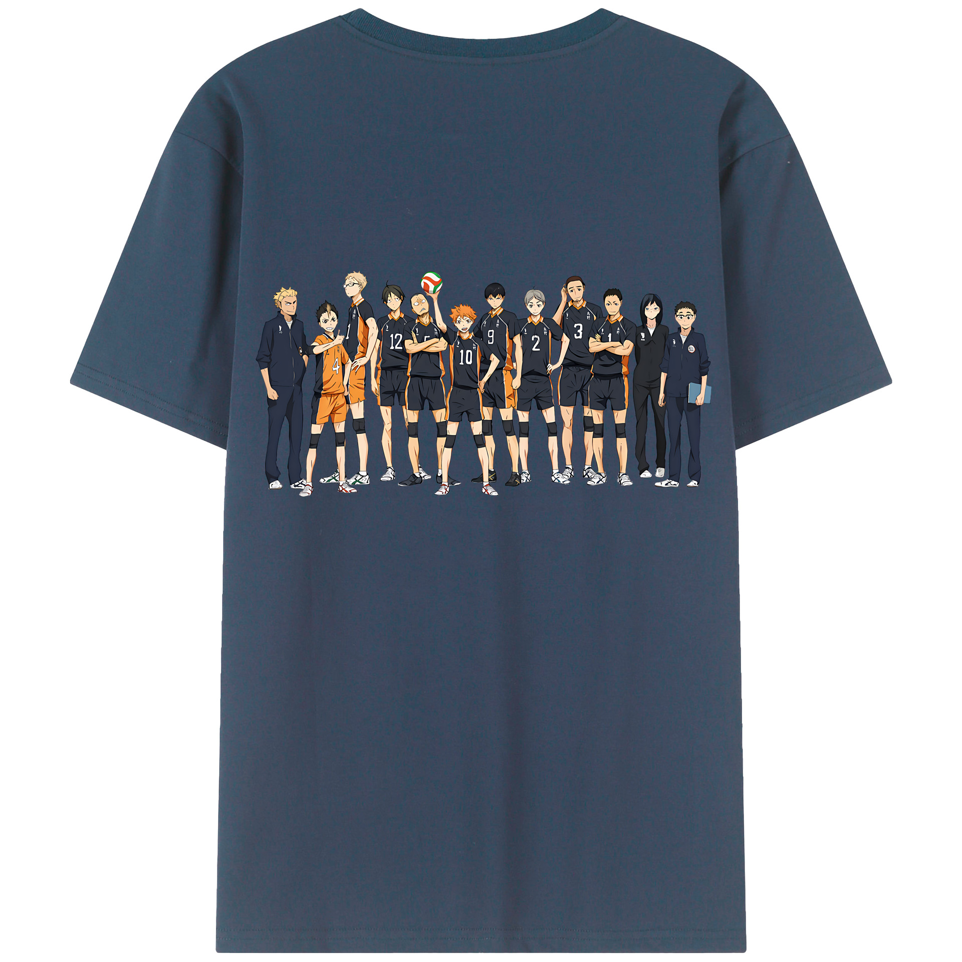 （画像用） ハイキュー!! Haikyu!! 綿100％ メンズ半袖Tシャツ（バックプリント） 通気性