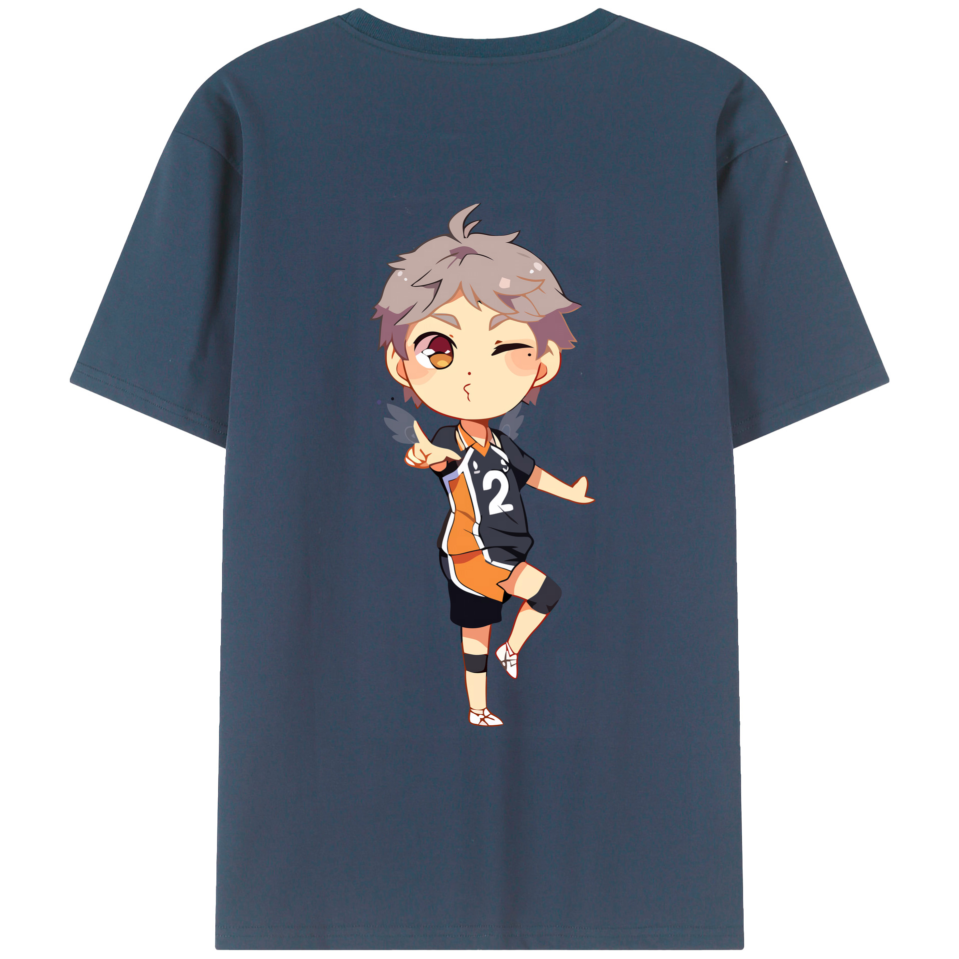 （画像用） ハイキュー!! Haikyu!! 綿100％ メンズ半袖Tシャツ（バックプリント） 通気性