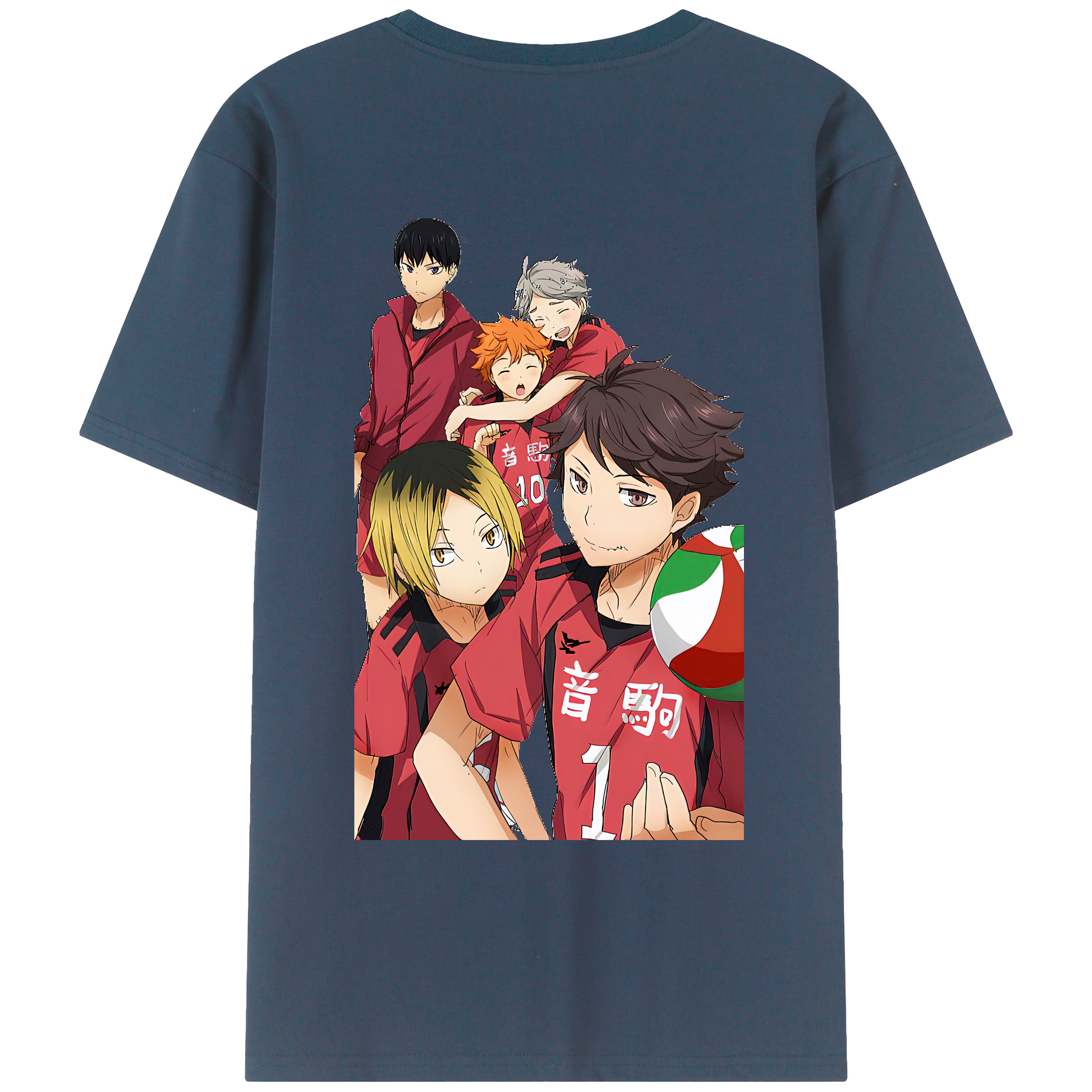 （画像用） ハイキュー!! Haikyu!! 綿100％ メンズ半袖Tシャツ（バックプリント） 通気性