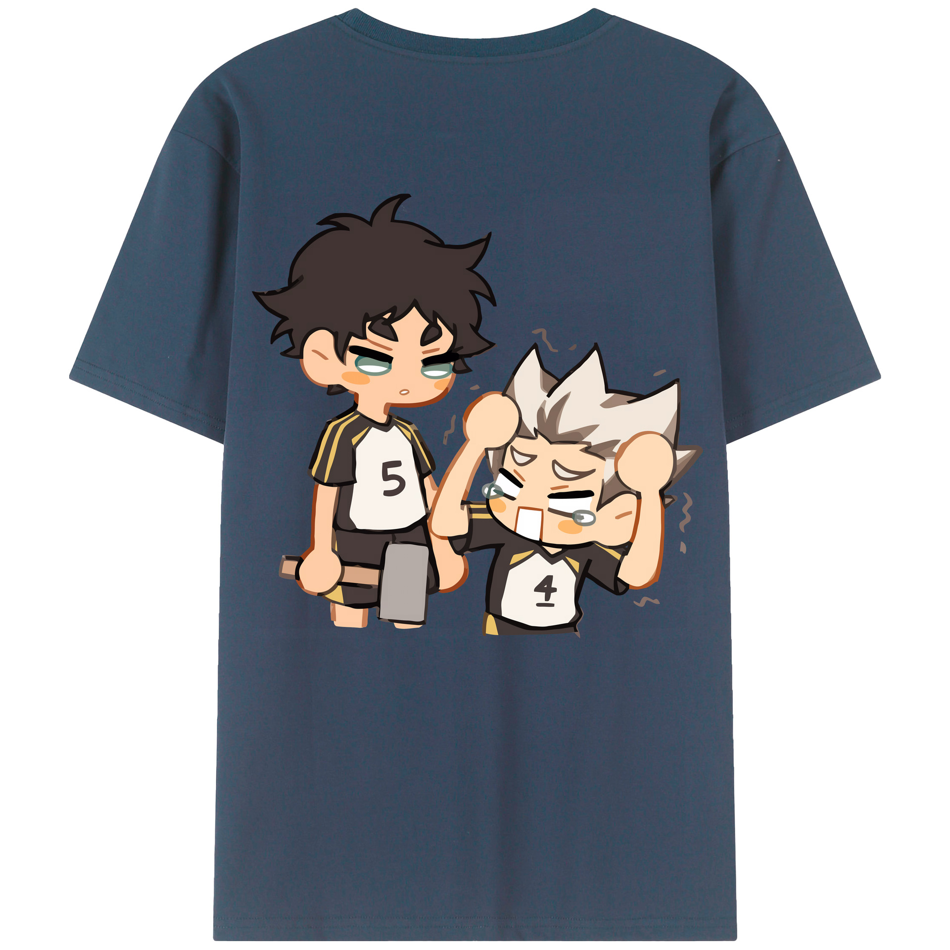 （画像用） ハイキュー!! Haikyu!! 綿100％ メンズ半袖Tシャツ（バックプリント） 通気性