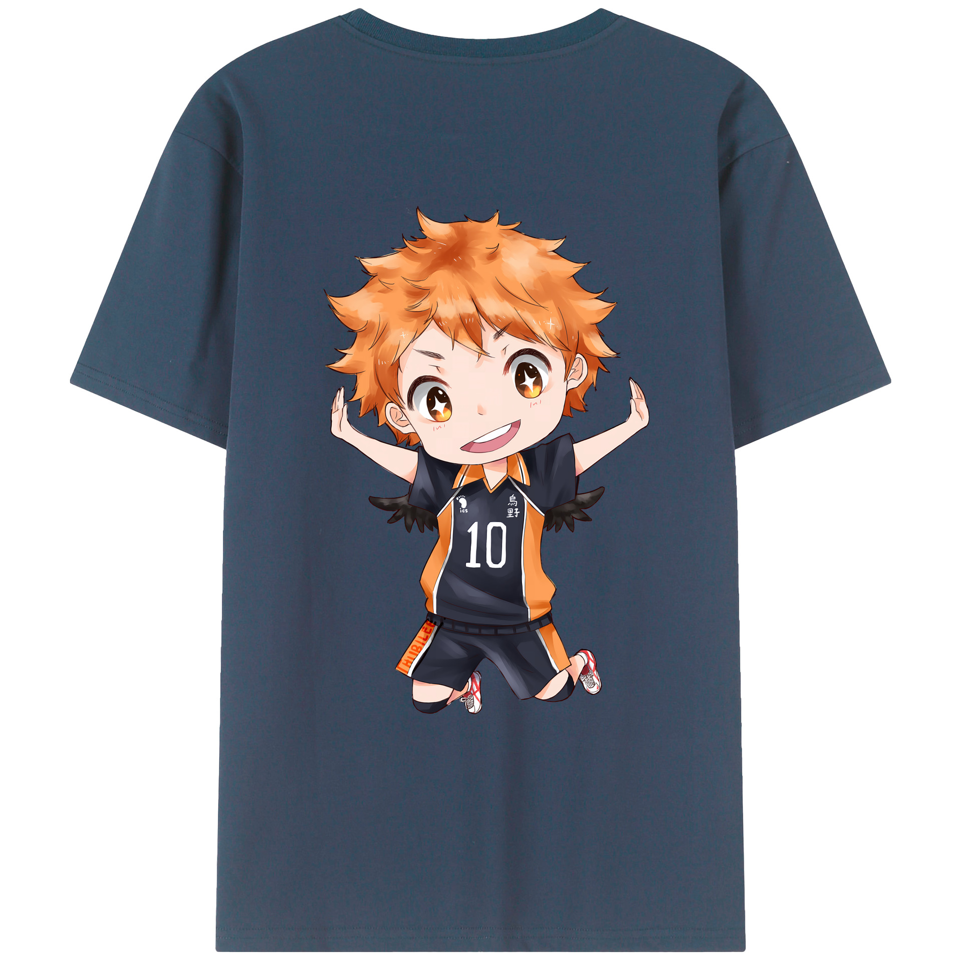 （画像用） ハイキュー!! Haikyu!! 綿100％ メンズ半袖Tシャツ（バックプリント） 通気性