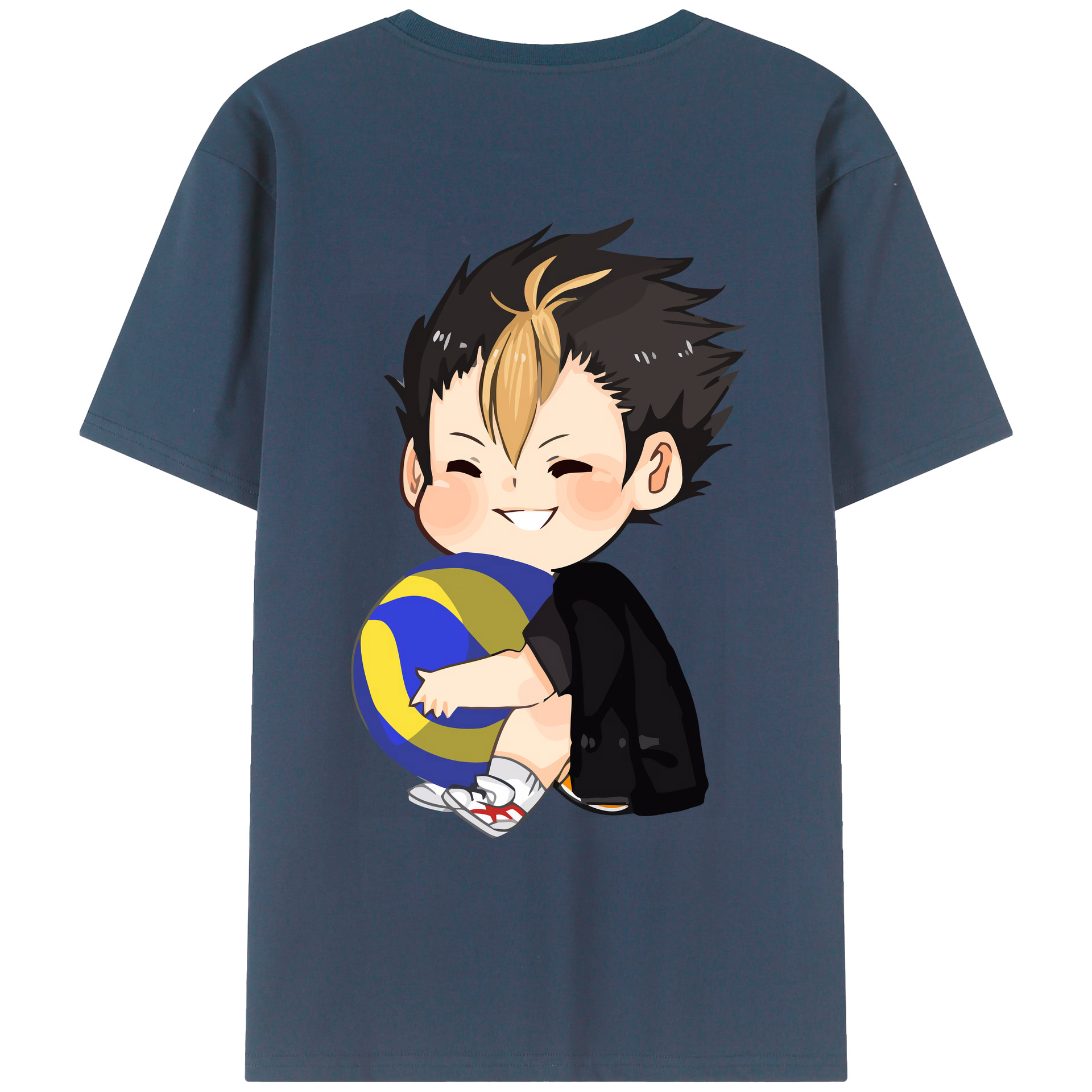 （画像用） ハイキュー!! Haikyu!! 綿100％ メンズ半袖Tシャツ（バックプリント） 通気性