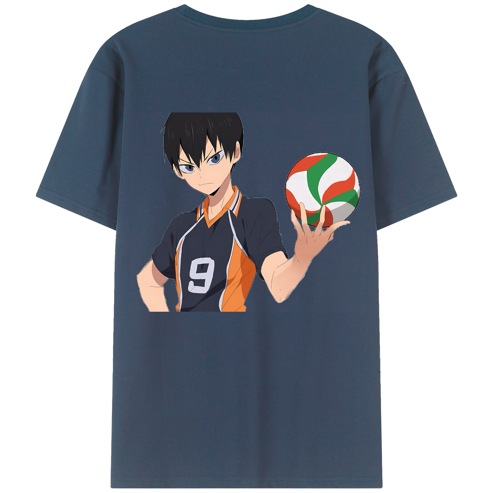 （画像用） ハイキュー!! Haikyu!! 綿100％ メンズ半袖Tシャツ（バックプリント） 通気性