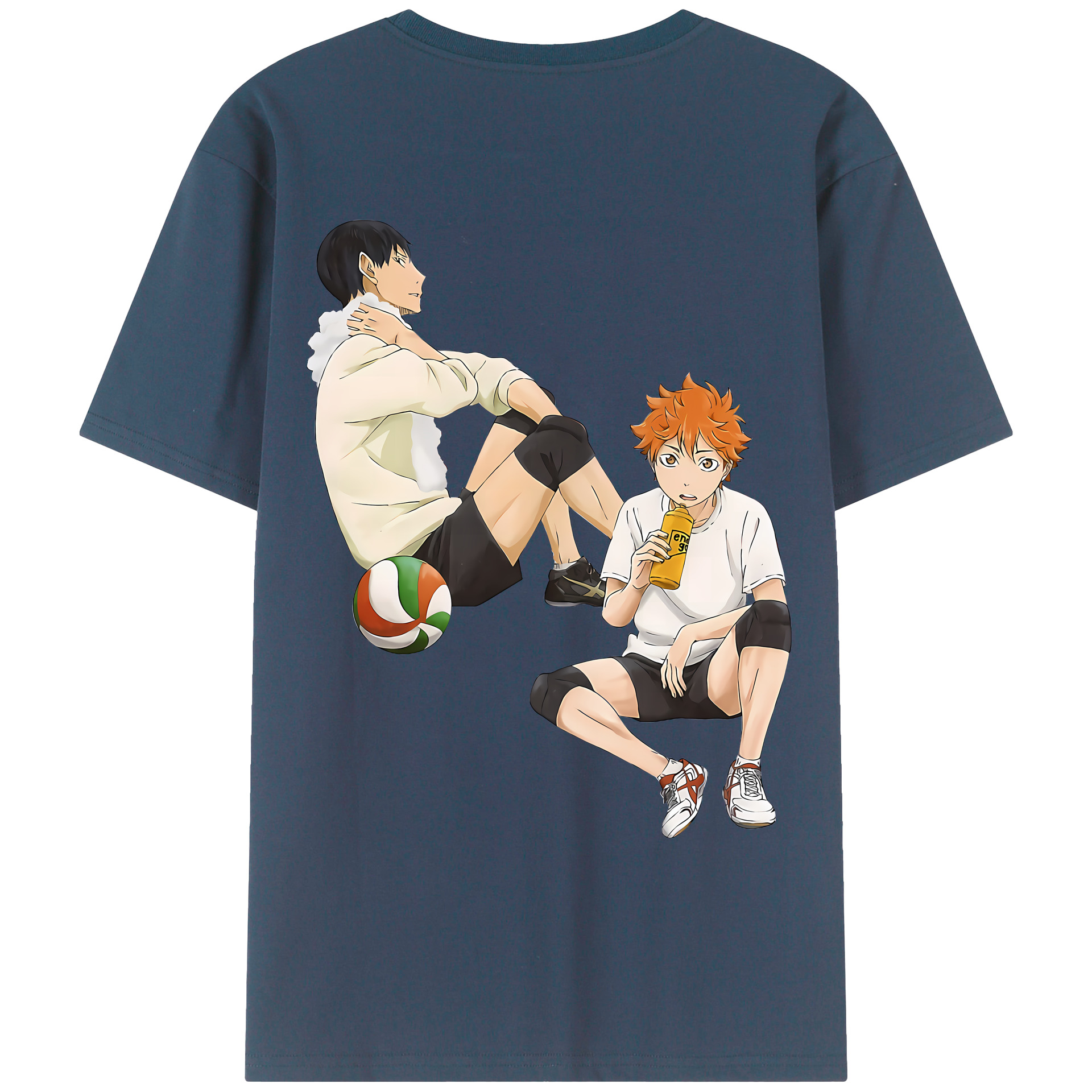 （画像用） ハイキュー!! Haikyu!! 綿100％ メンズ半袖Tシャツ（バックプリント） 通気性