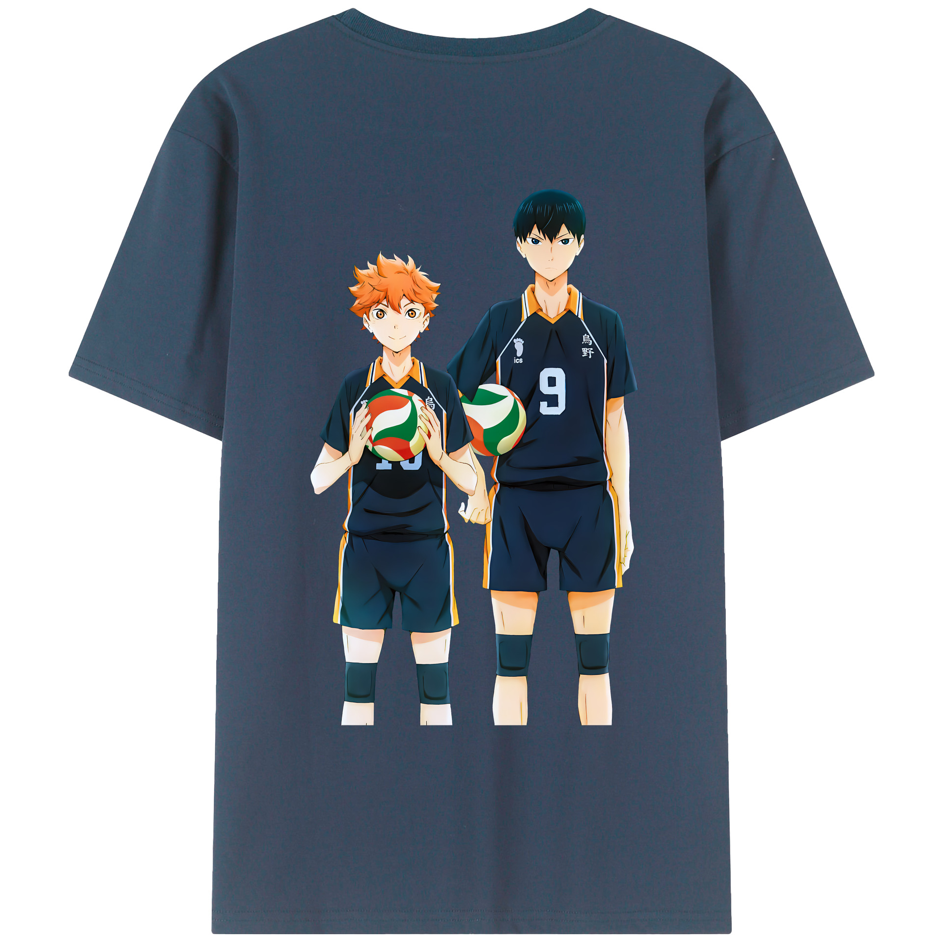 （画像用） ハイキュー!! Haikyu!! 綿100％ メンズ半袖Tシャツ（バックプリント） 通気性