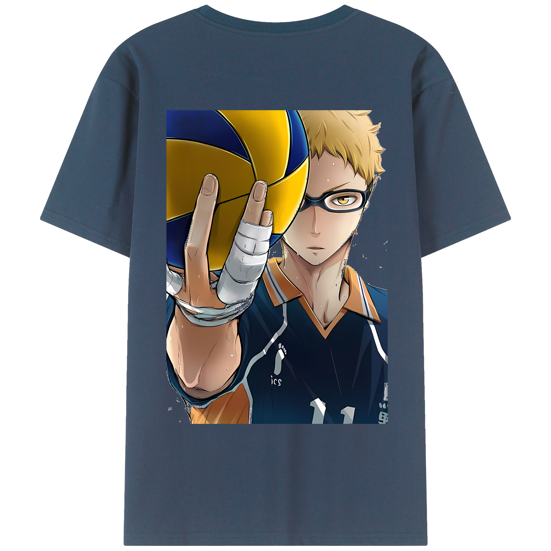 （画像用） ハイキュー!! Haikyu!! 綿100％ メンズ半袖Tシャツ（バックプリント） 通気性