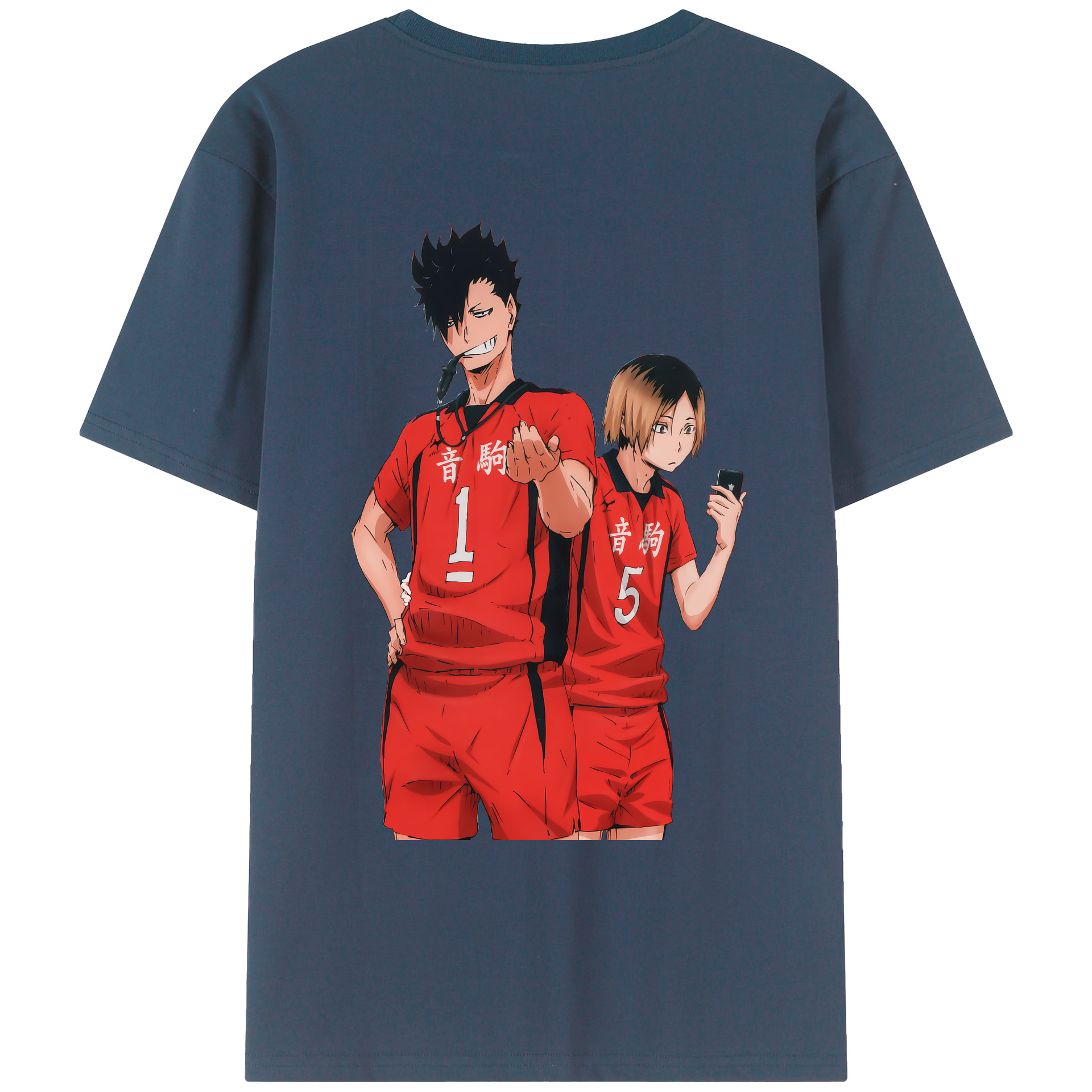 （画像用） ハイキュー!! Haikyu!! 綿100％ メンズ半袖Tシャツ（バックプリント） 通気性